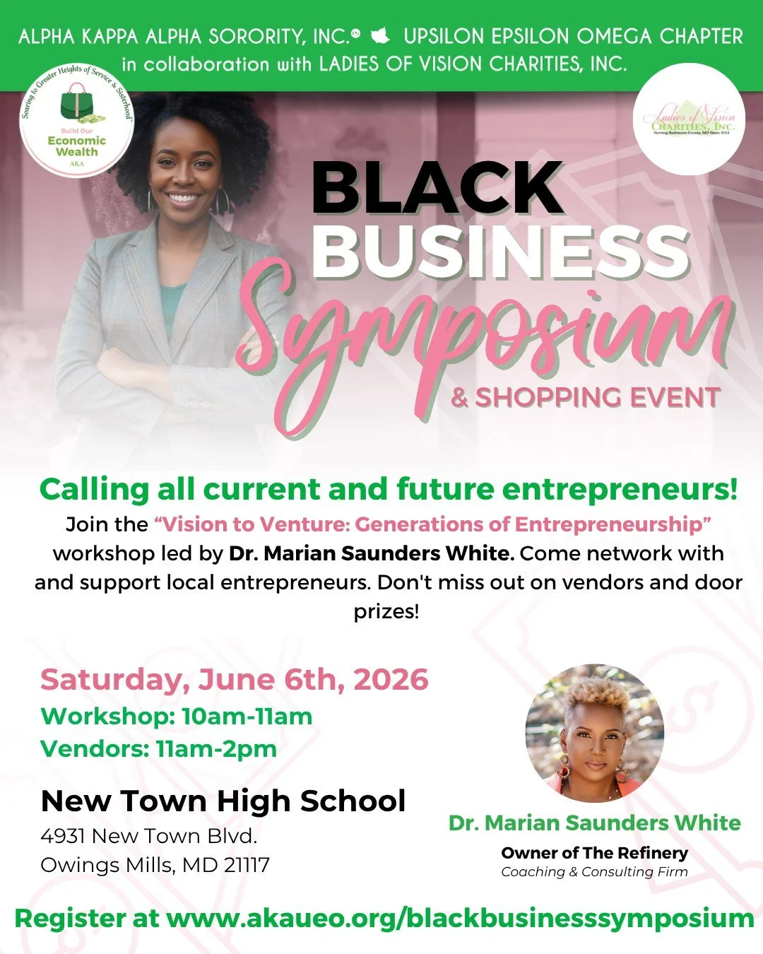 Are you excited? We are just 5 days away from the Black Business Symposium and Shopping Event that is being hosted by Alpha Kappa Alpha Sorority, Inc.&reg; Upsilon Epsilon Omega Chapter and Ladies of Vision Charities, Inc. Come out on Saturday, June 