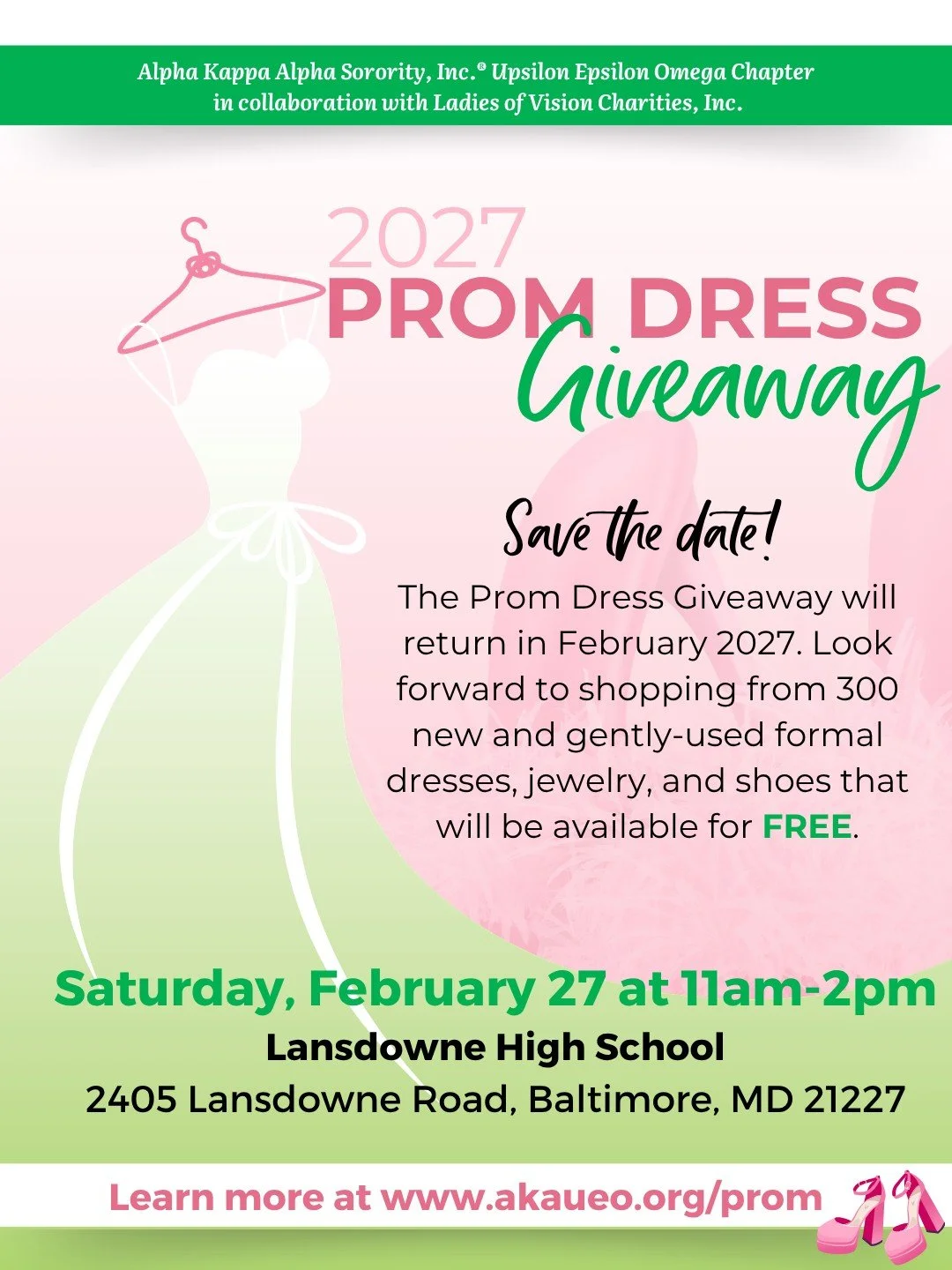 🎀✨ Prom Dress Giveaway 2027! ✨🎀
The 2027 Prom Dress Giveaway is back and we are so excited! This is your opportunity to find the perfect dress and step into prom night feeling confident, elegant, and celebrated. Save the date for February 27, 2027!