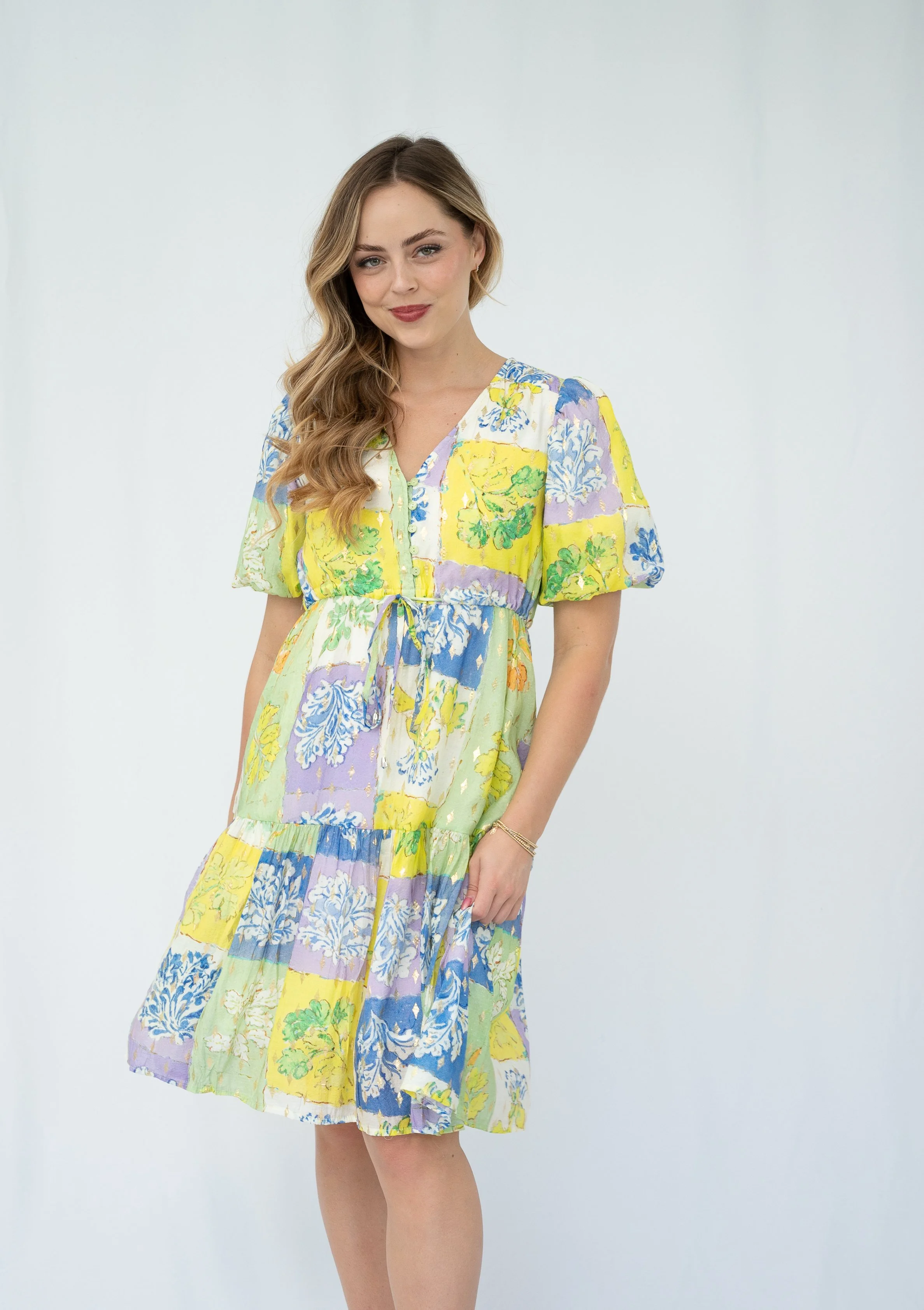 Code: D8647-6C | Cornflower Blue & Pink | 8-18 | Viscose blend