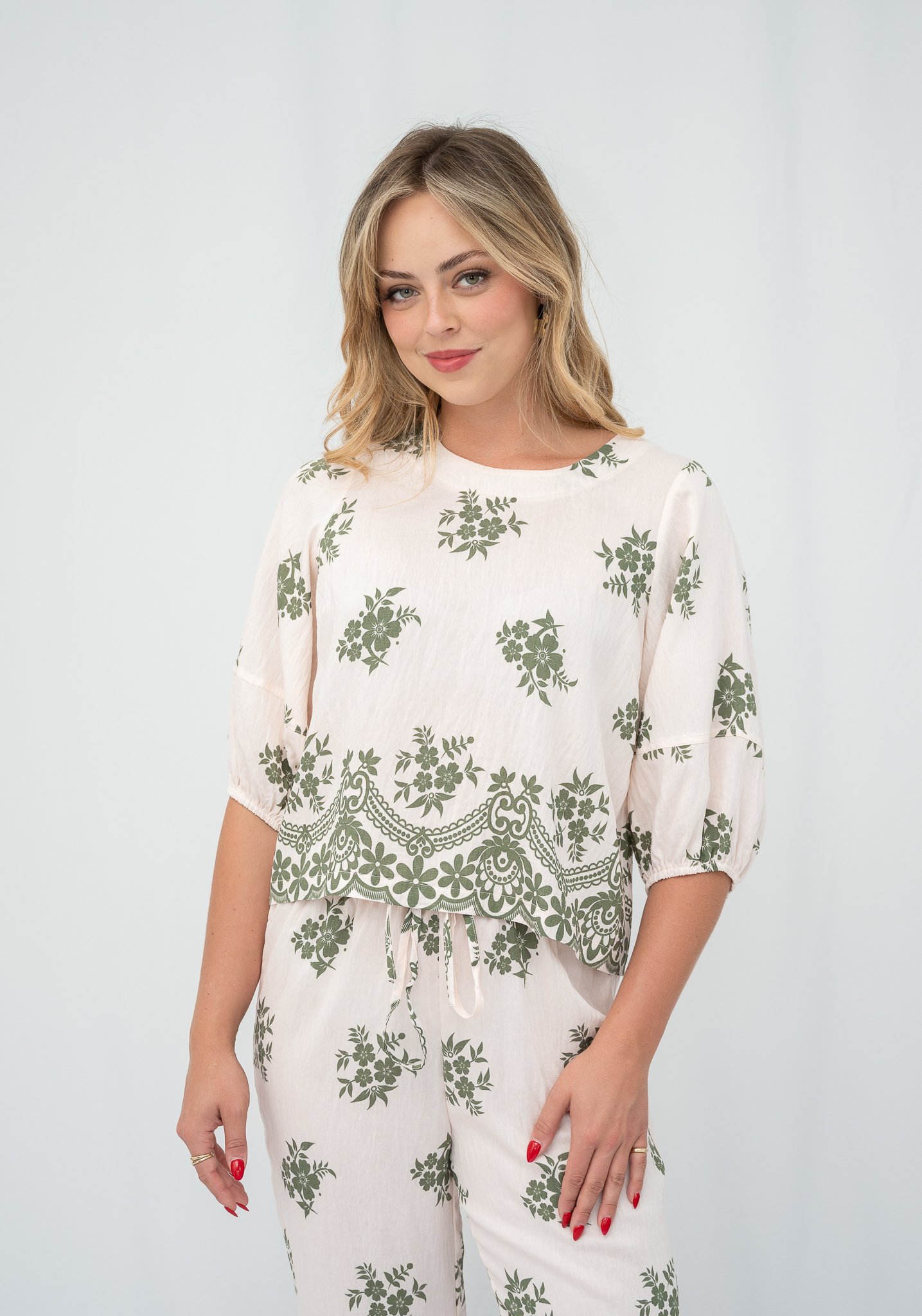 Code: T1892-4 | Navy & Olive | 8-18 | Viscose blend