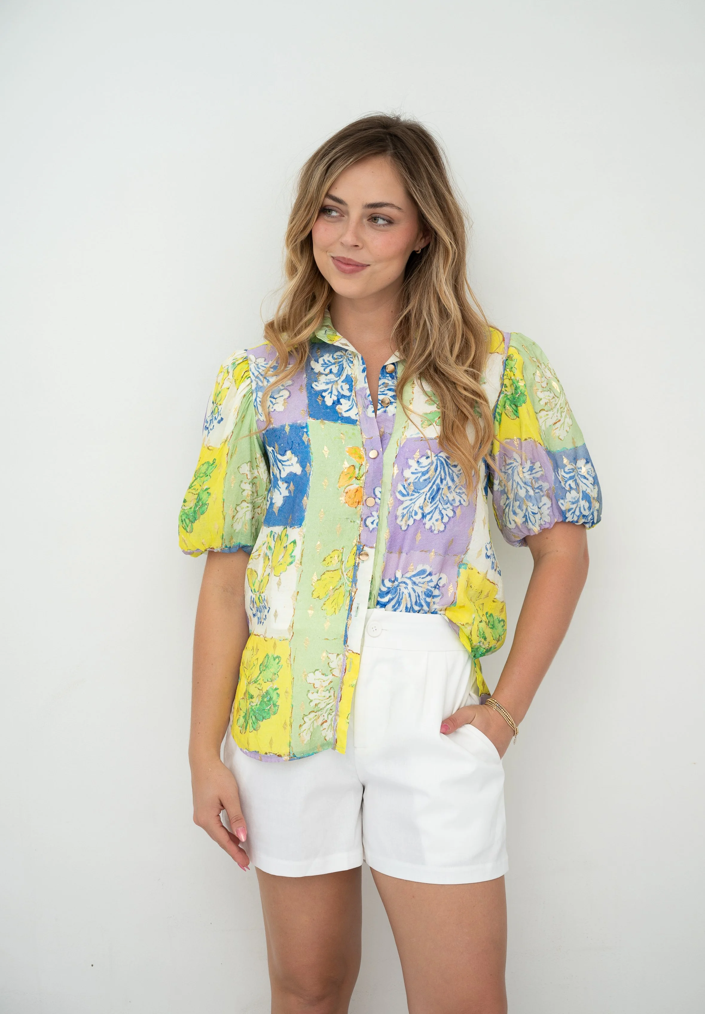 Code: T1821T | Cornflower & Pink | 8-18 | Viscose blend 