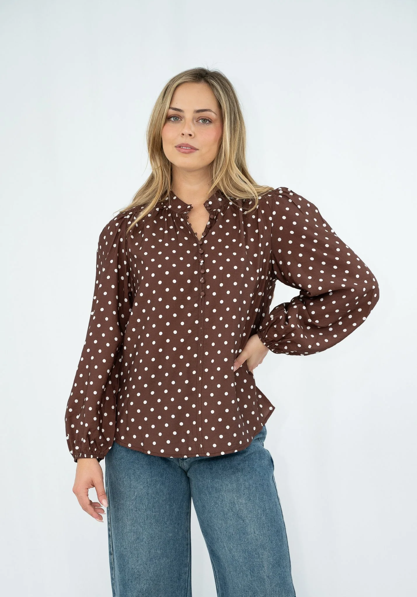 Code: T2071-1E | Sage & Chocolate | 8-18 | Viscose blend