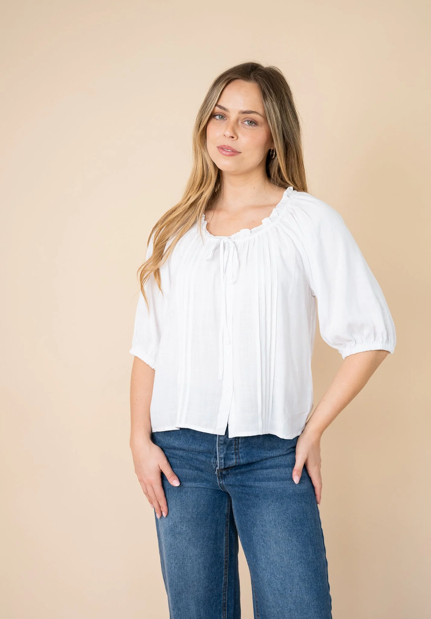 Code: T2137 | White & Black | 8-18 | Linen/ Rayon | 