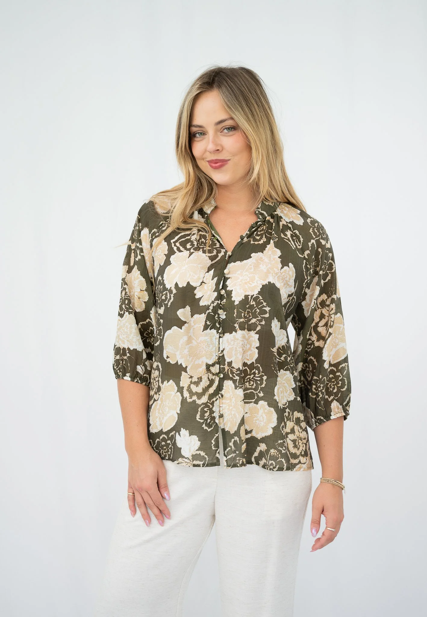 Code: T2043G | Khaki & Navy | 8-18 | Viscose blend