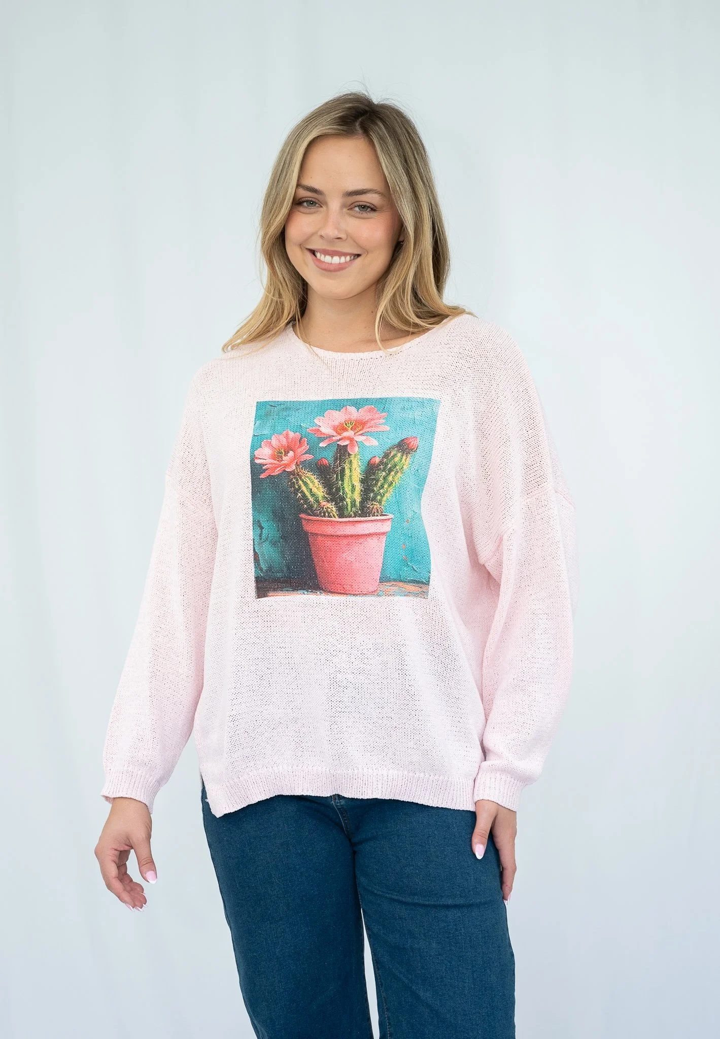 Code: K3525 | White & Pink | S/M & L/XL | Cotton blend | 