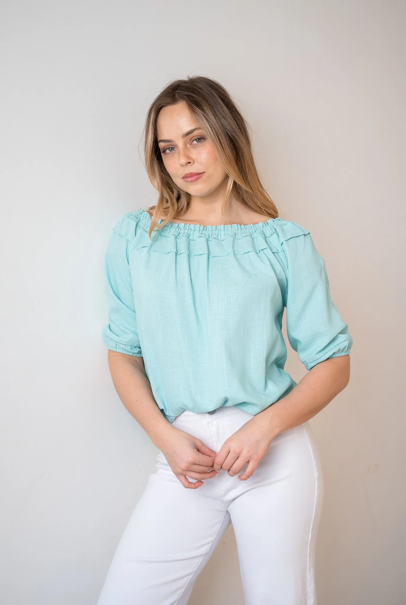 Code: T2051 | Mint | 8-18 | Linen/ Viscose | 