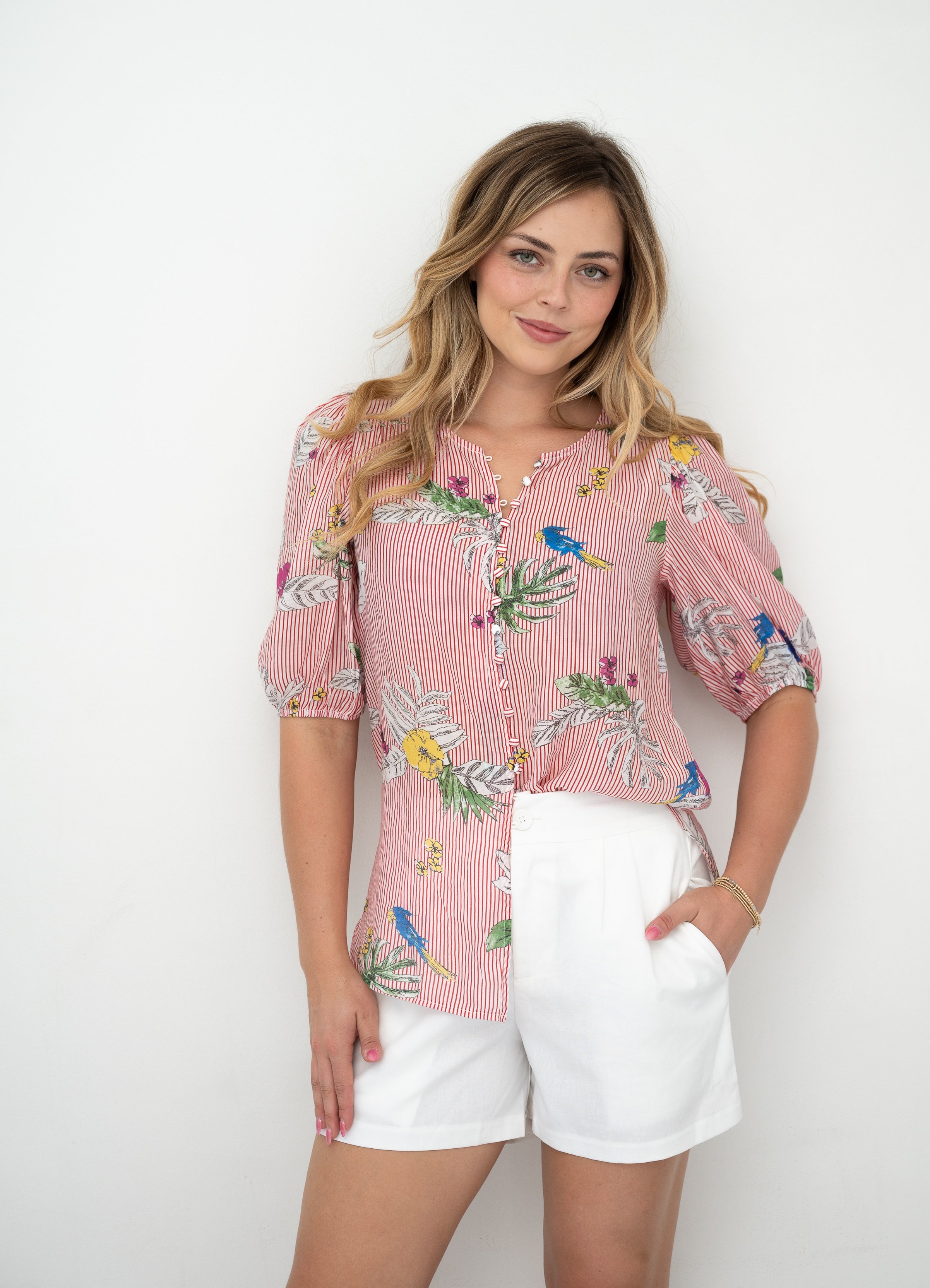 Code: T2061A | Red & Navy | 8-18 | Viscose blend