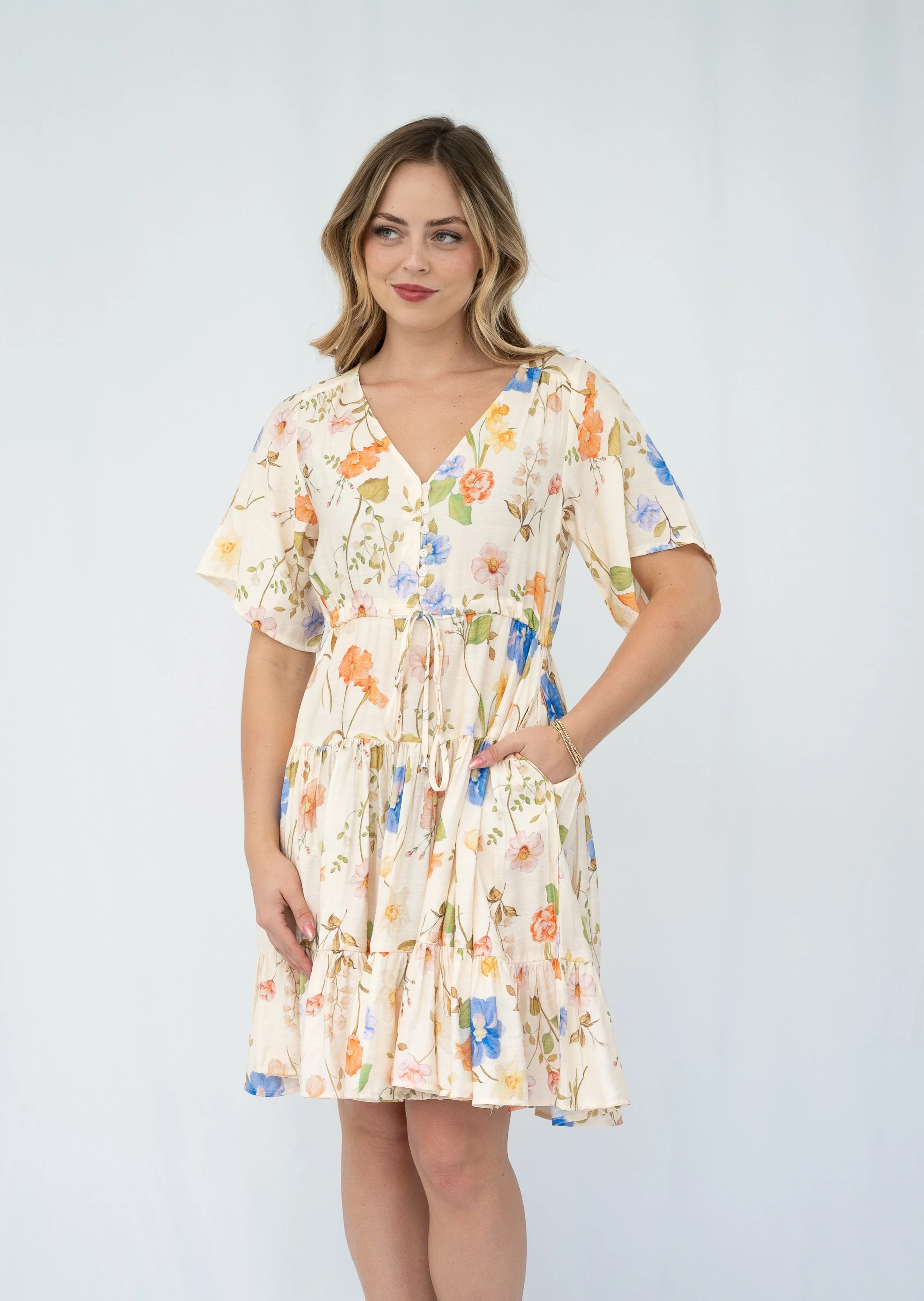 Code: D8634-24 | Blue & Cream | 8-18 | Viscose blend