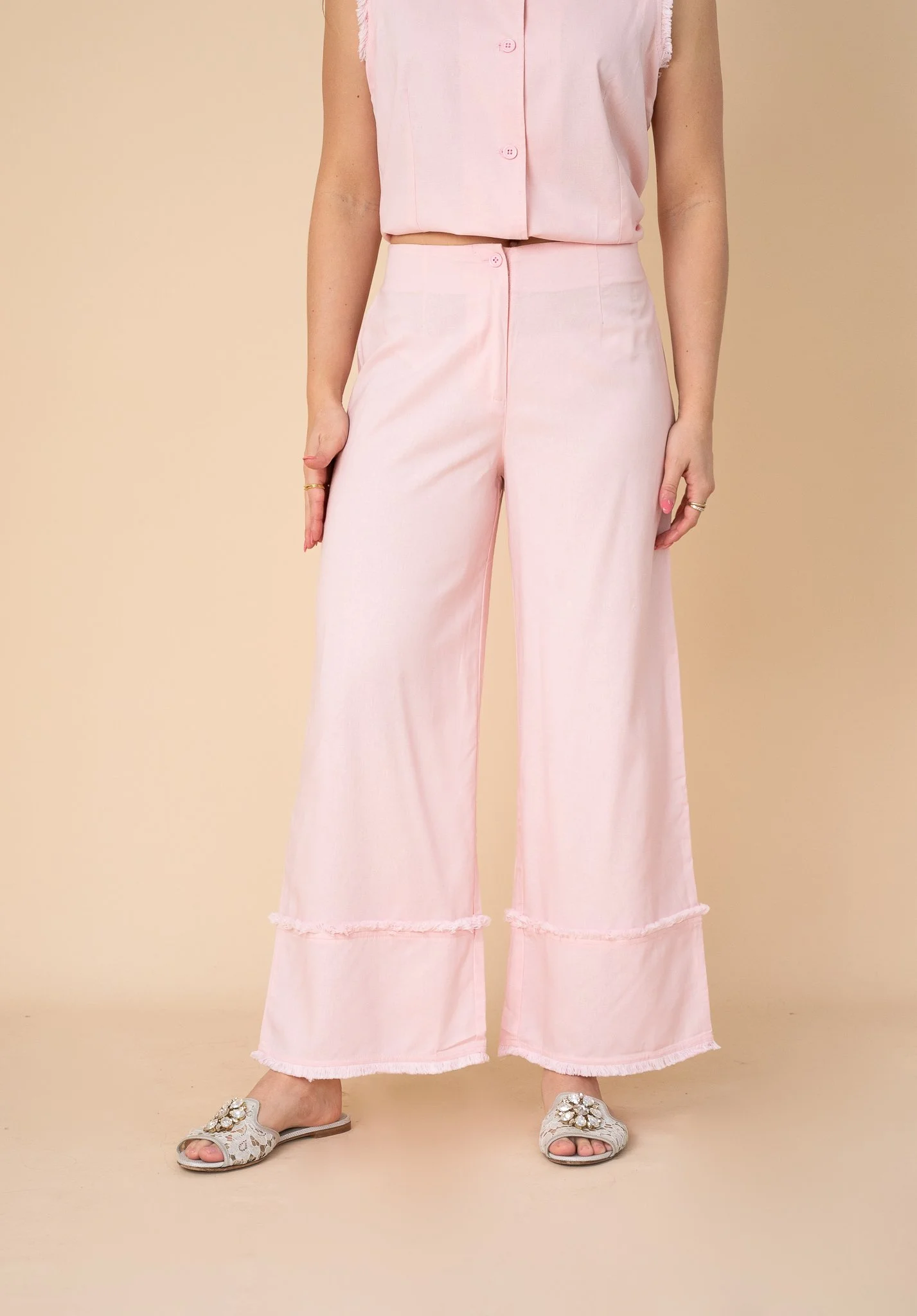 Code: P6348 | Brown & Pink | 8-18 | Linen/ Viscose