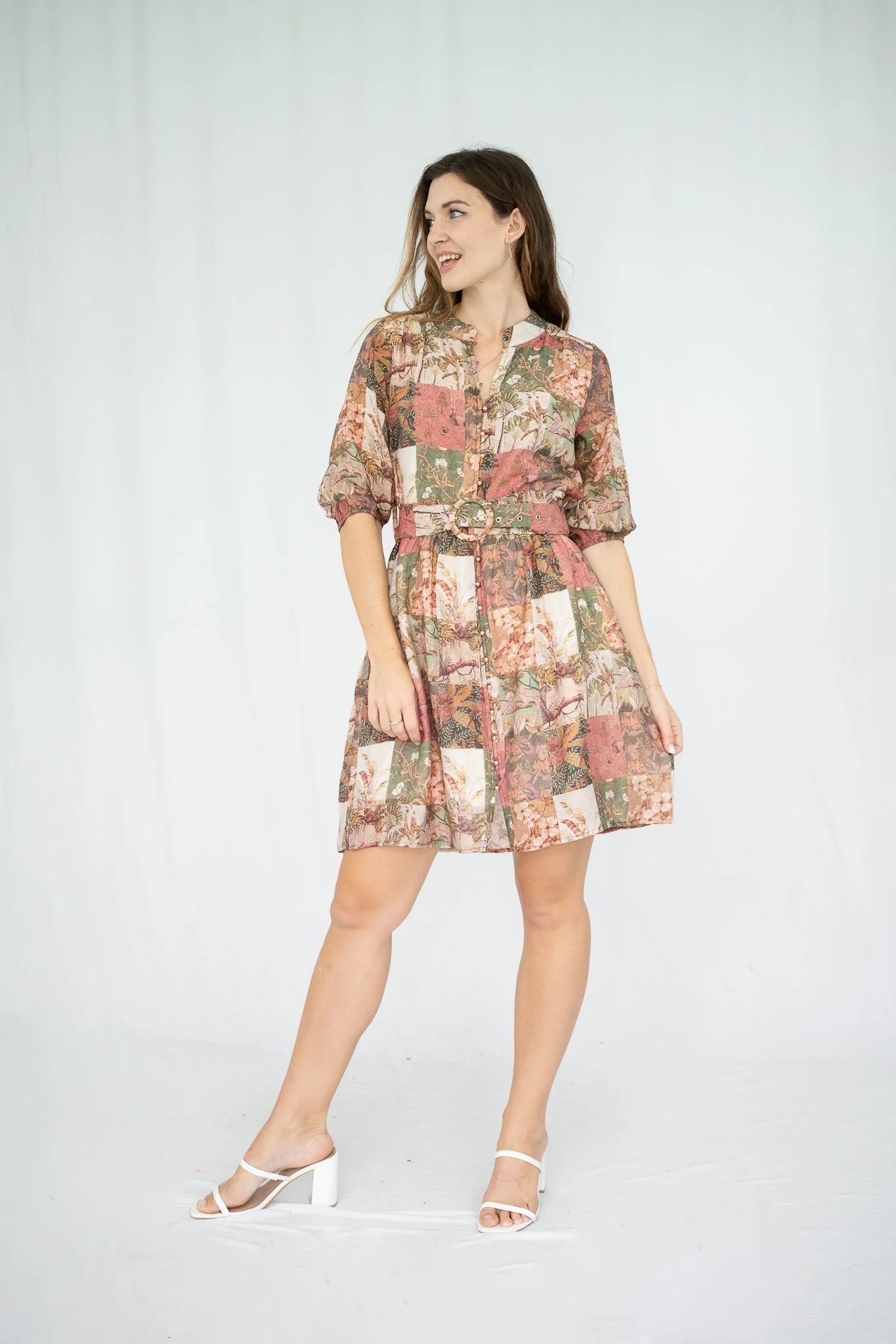 Code: D9287-1 | Pink & Green | 8-18 | Viscose blend