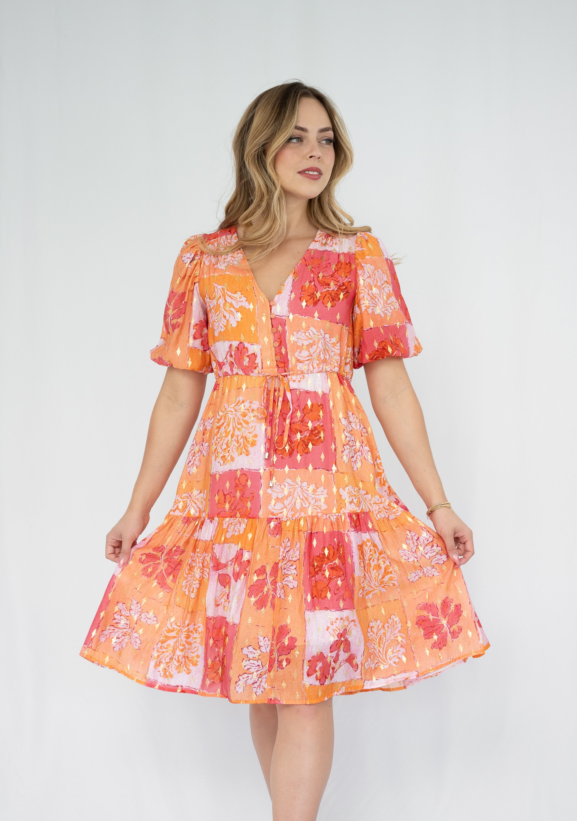 Code: D8647-6C | Cornflower Blue & Pink | 8-18 | Viscose blend