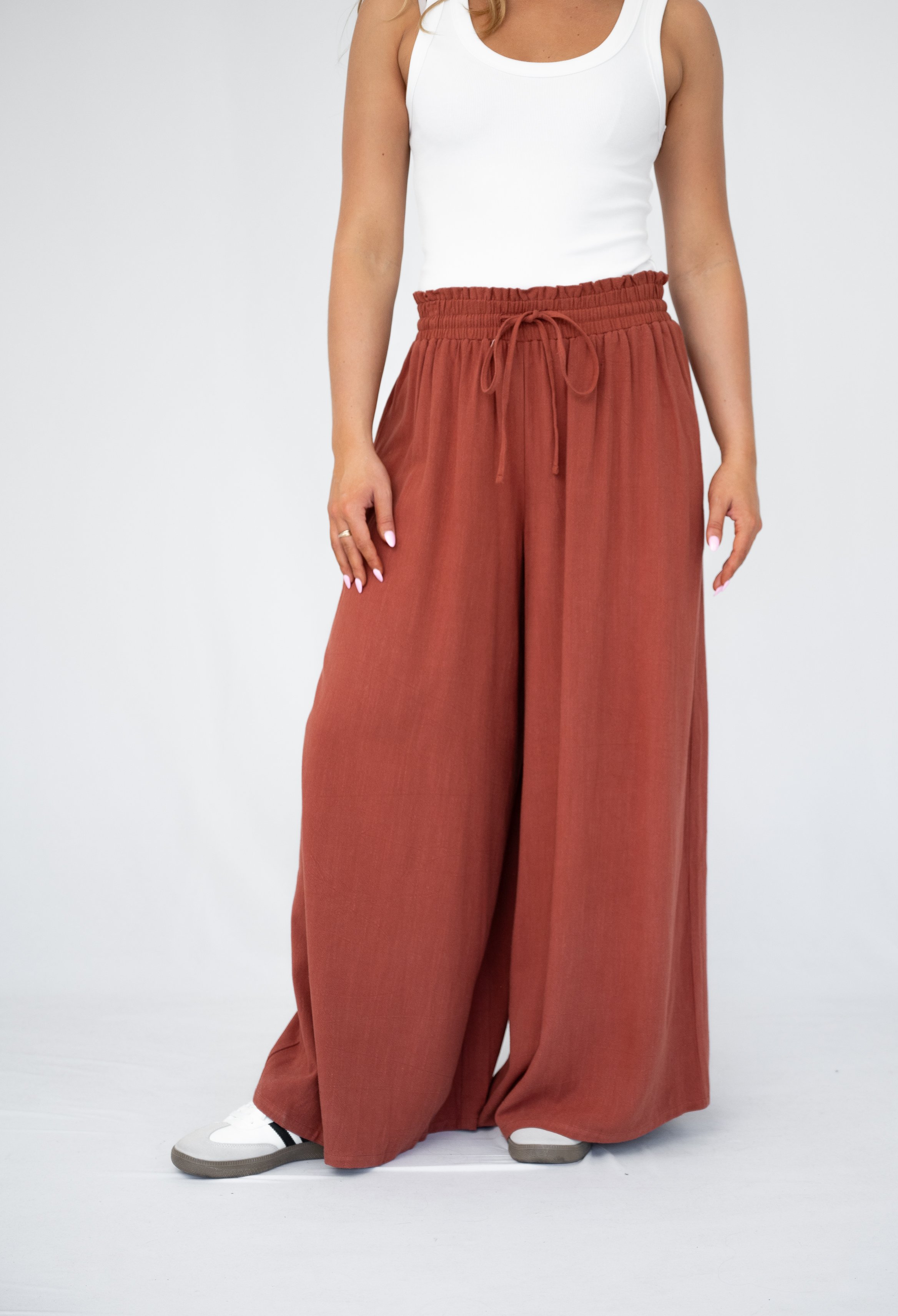 Code: P6248-1 | Brown & White | 8-18 | Linen/ Viscose 