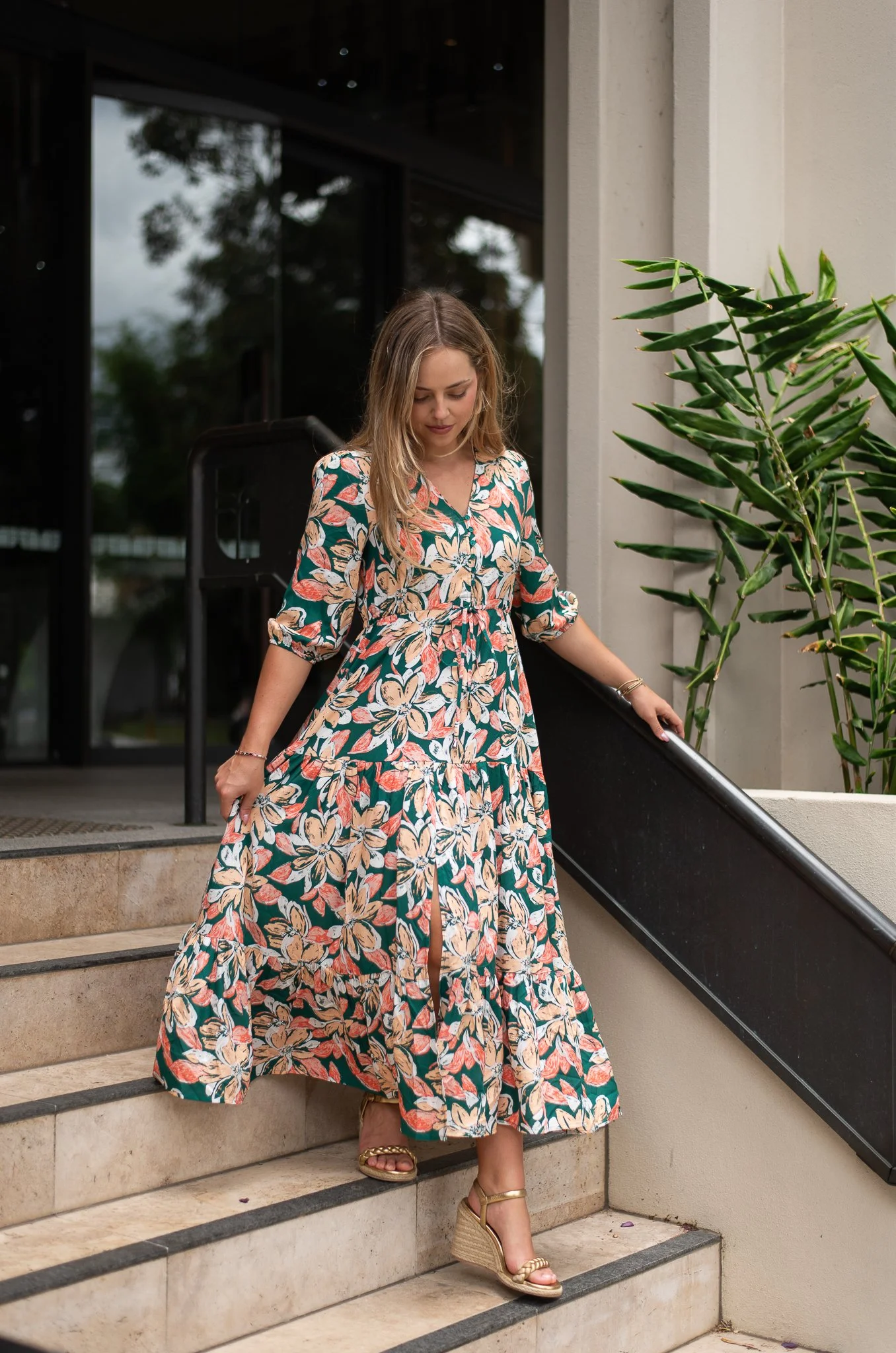 Code: D8594-22G | Chocolate & Forest Green | 8-18 | 100% Viscose | COMING SOON