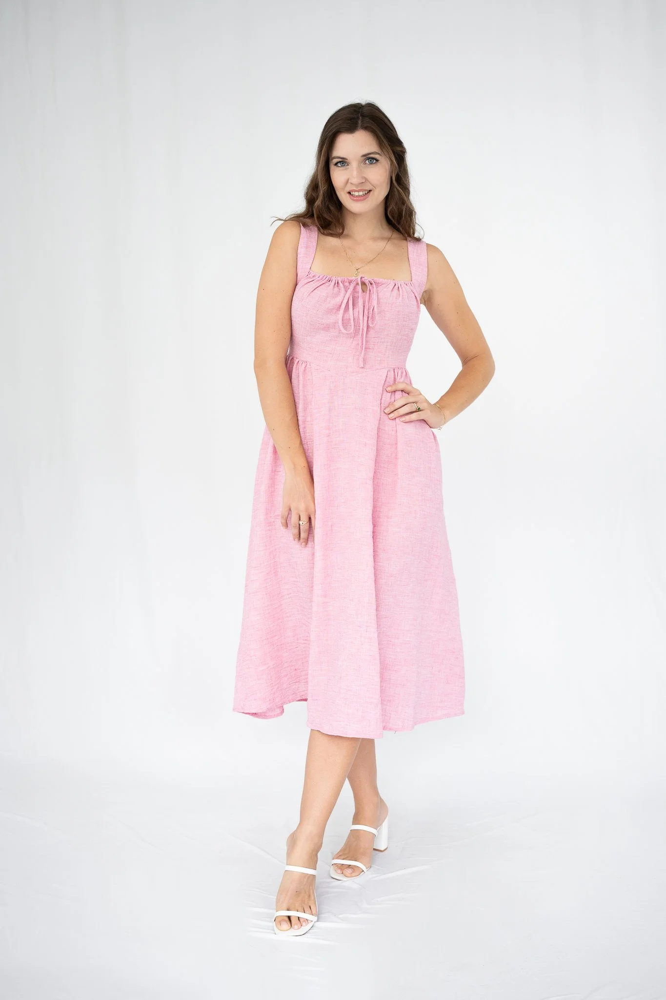 Code: D9280 | Navy & Pink | 8-18 | Cotton blend | 