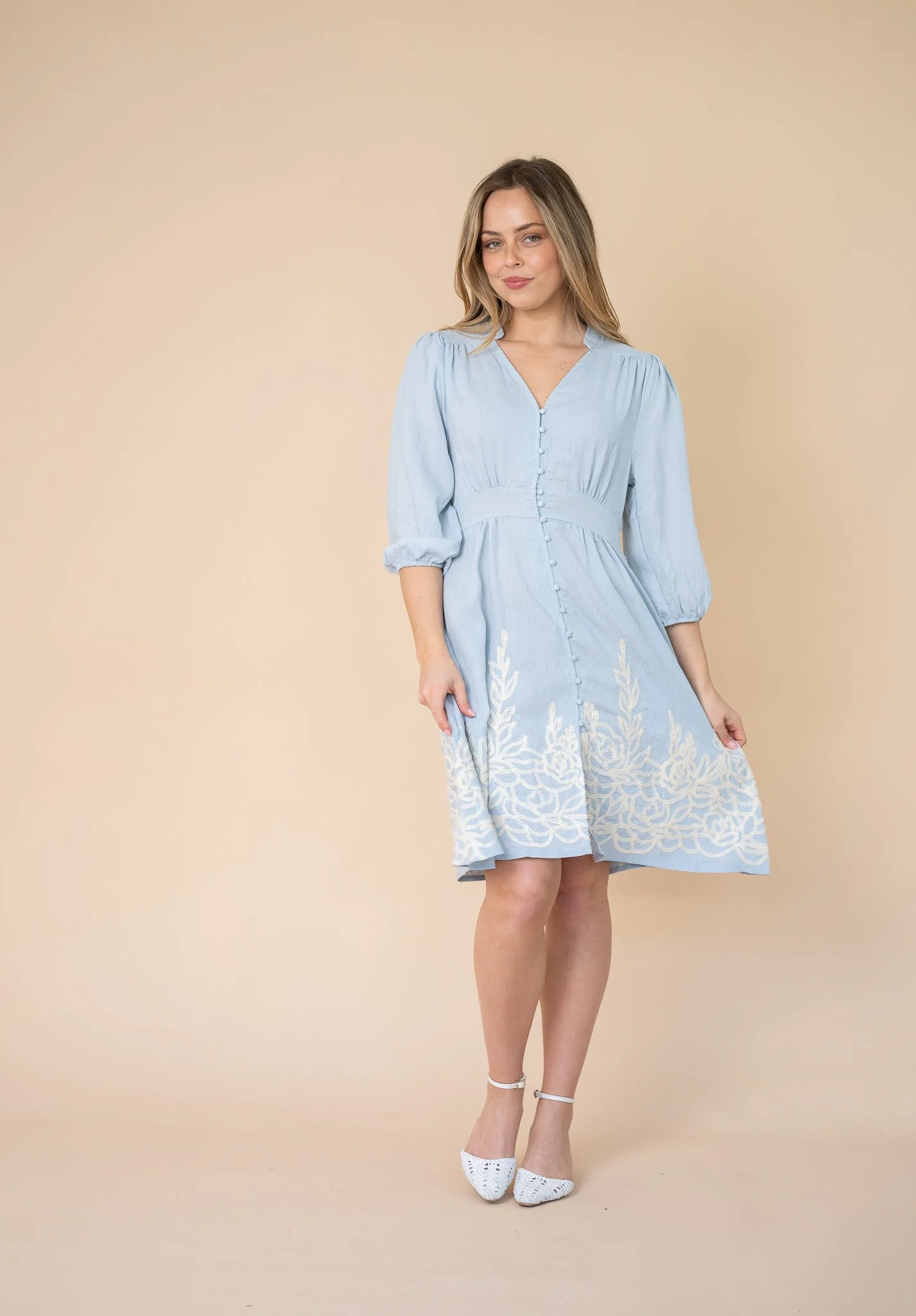 Code: D9307 | Navy & Baby Blue | 8-18 | Viscose blend 
