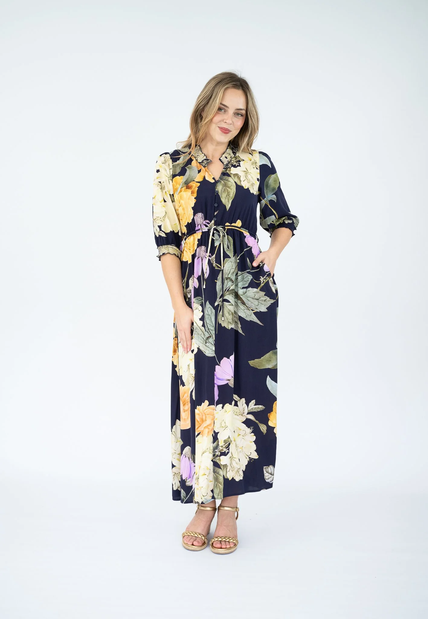 Code: D9294A | Navy/Camel | 8-18 | 100% Rayon | 