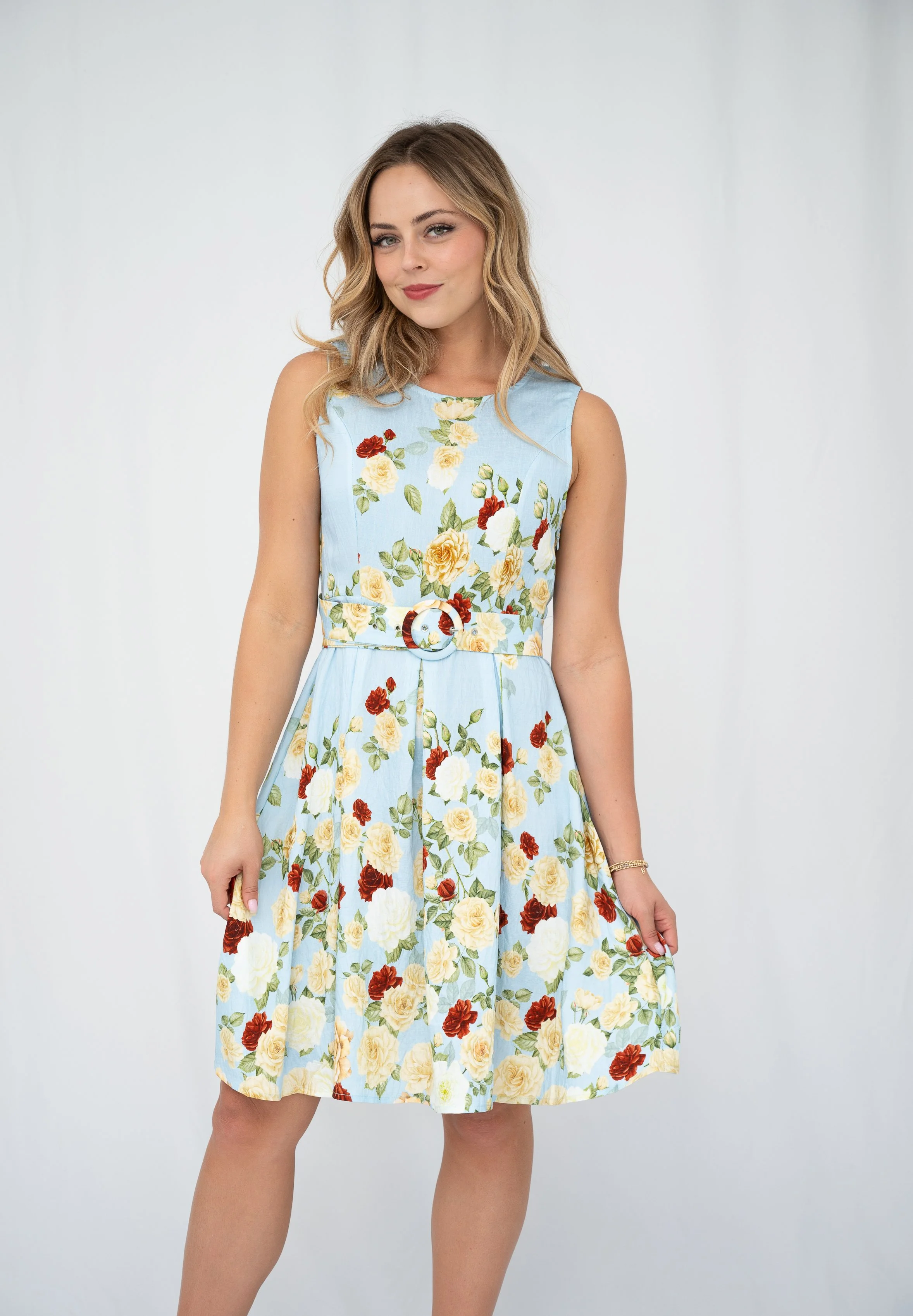 Code: D9264 | Peach & Blue | 8-18 | Viscose blend | 