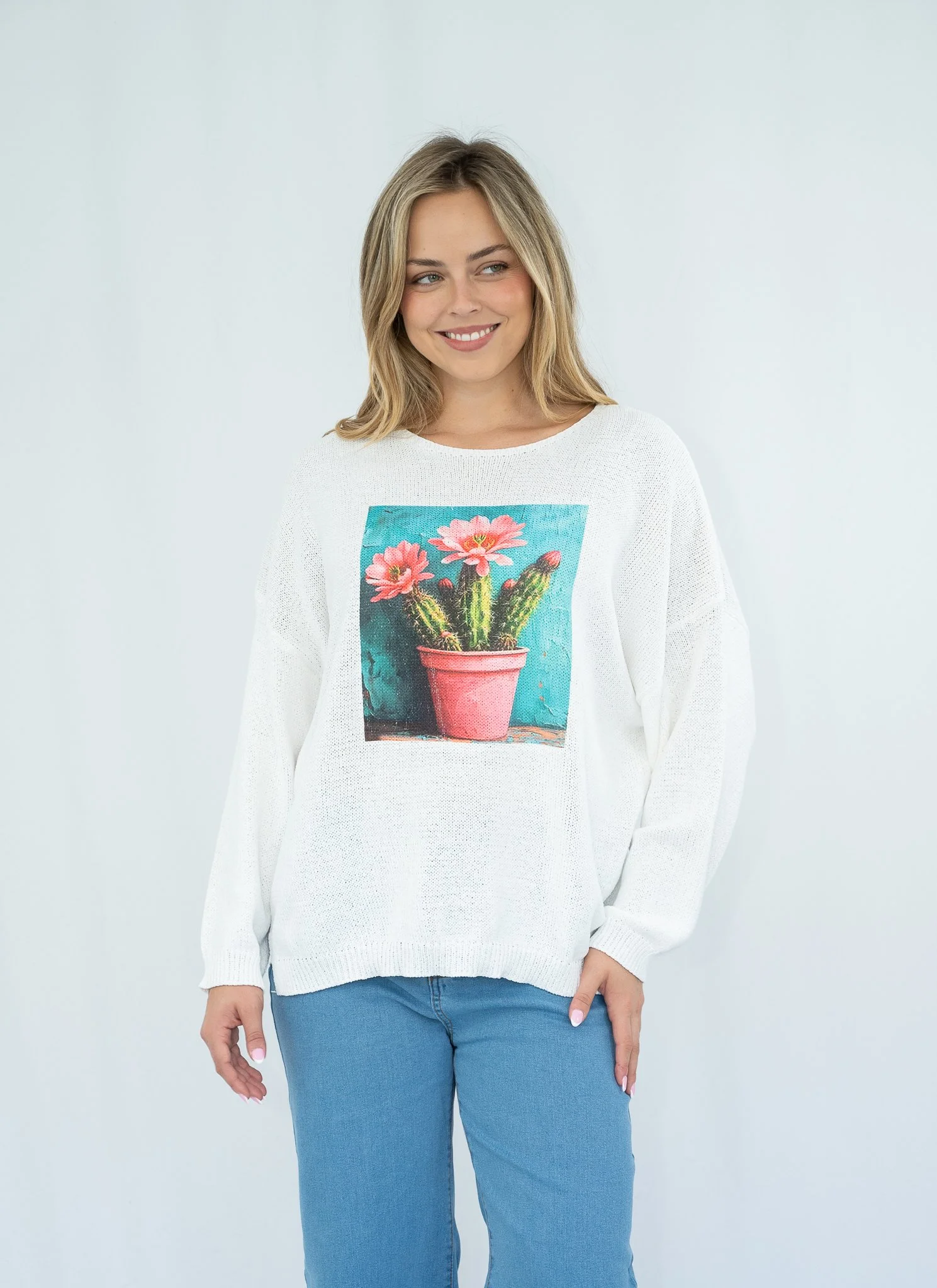Code: K3525 | White & Pink | S/M & L/XL | Cotton blend | 