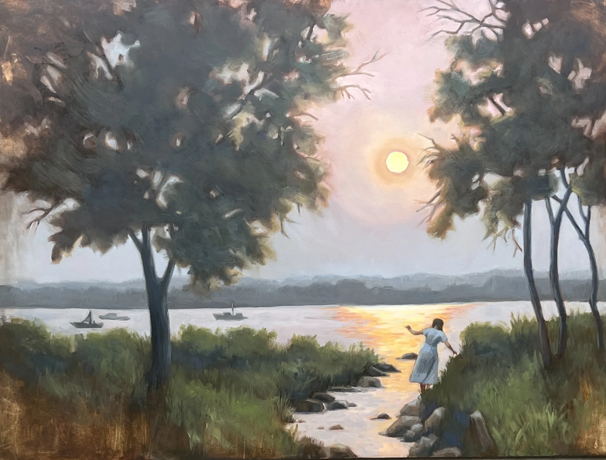"Polly's River Walk", 18 x 24, oil on panel, $995, framed