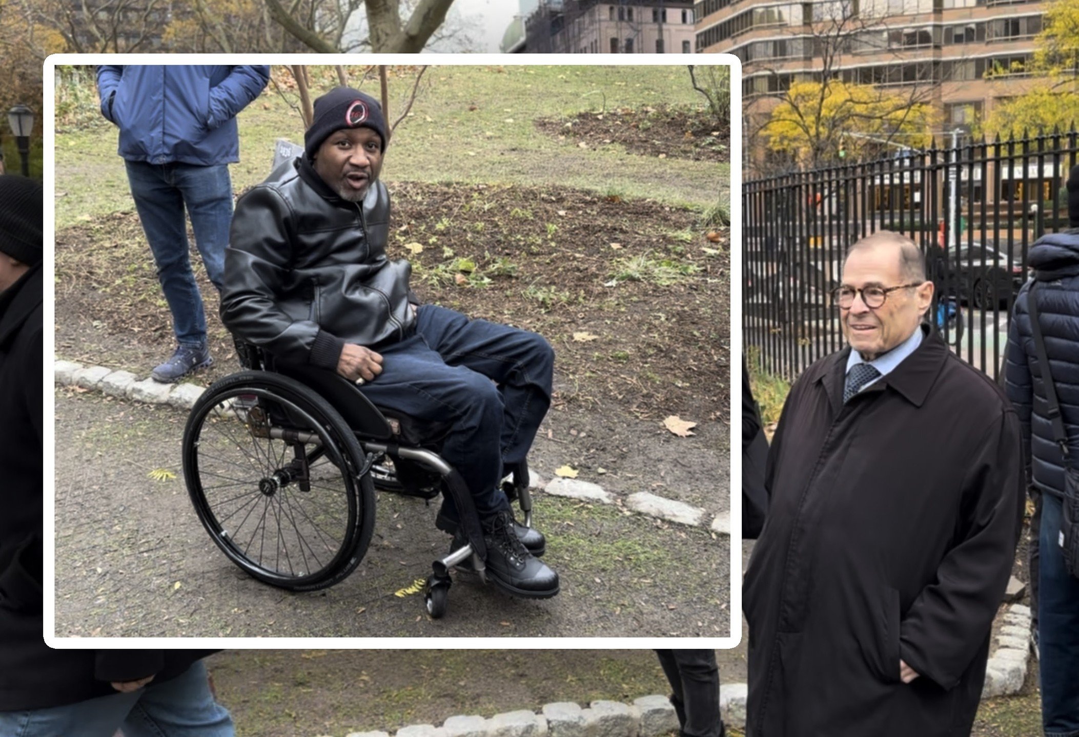 One year ago today, St. Vartan Park garden's ADA-accessible entrance and pathway opened, with disability rights activist Edward Funches the first to use the addition for wheelchair access and U.S. Congressman Jerry Nadler among the many other first-d