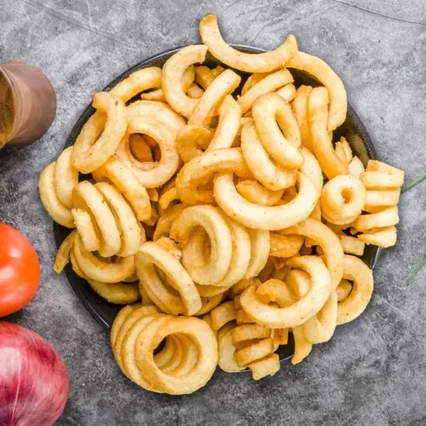  
 curly fries 
 
Curly fries, with our special seasoning.