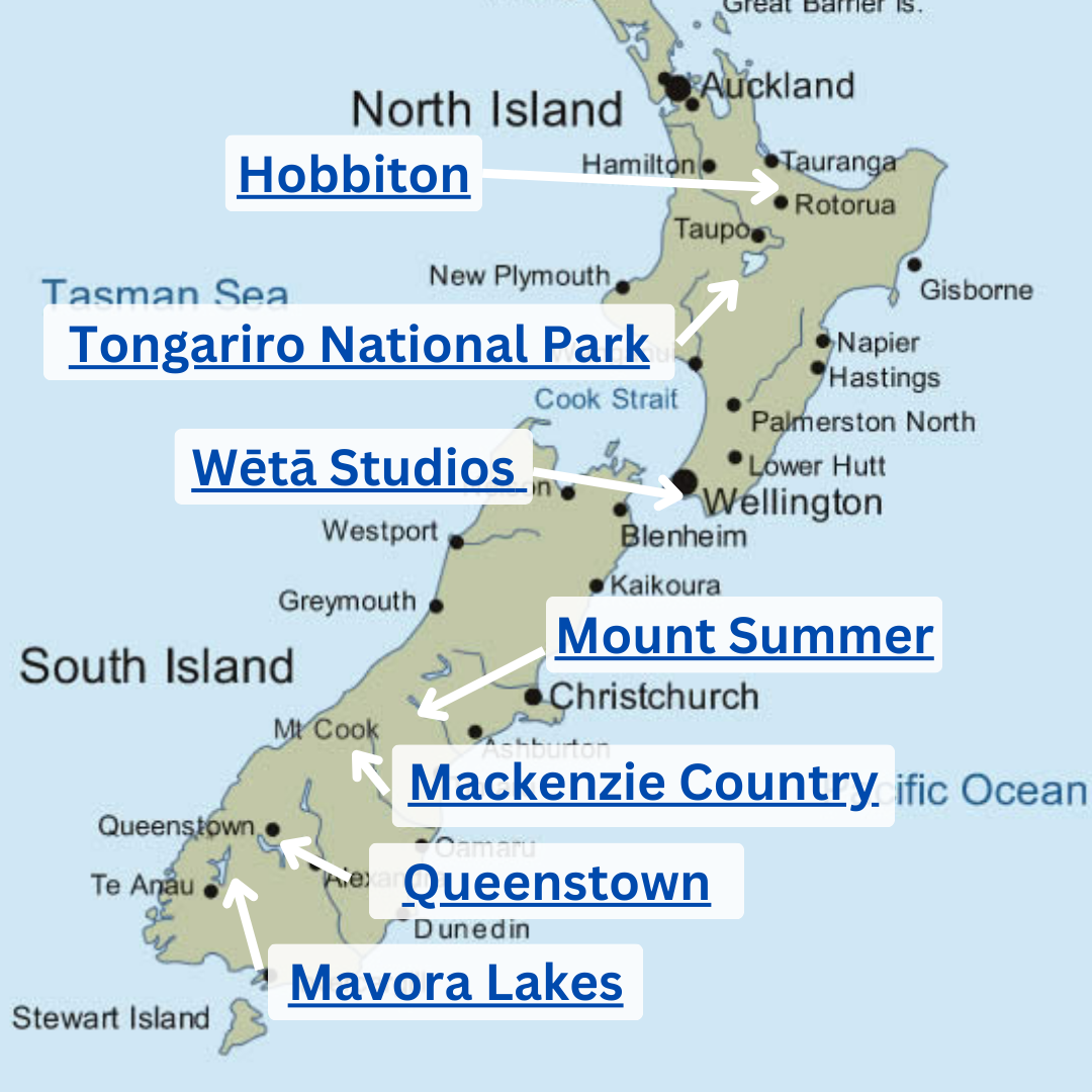 Lord of the Rings filming locations map
