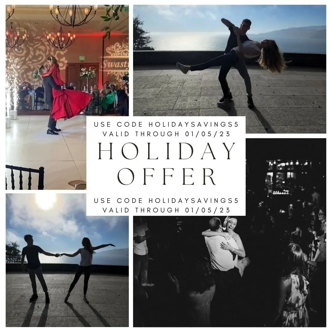 Thank you to all of my clients for an amazing year of making memories through dance! 

Please enjoy a special discount on Private Wedding Services &amp; more this holiday season 🎁

Redeem coupon HOLIDAYSAVINGS5 valid through 01/05/23

How To Redeem: