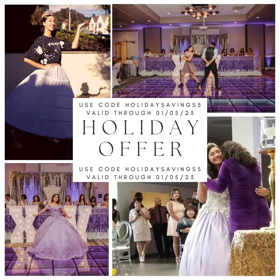Thank you to all of my clients for an amazing year of making memories through dance! 

Please enjoy a special discount on Private Quincea&ntilde;era and Cotillion Services &amp; more this holiday season 🎁

Redeem coupon HOLIDAYSAVINGS5 valid through
