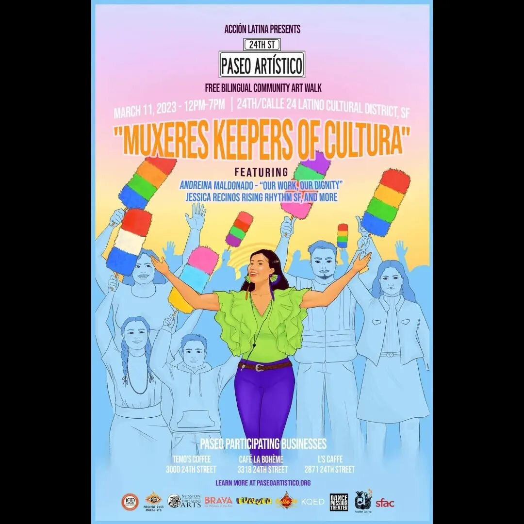 @paseoartistico is going to be amazing this March 2023!! 

Honored to be featured and celebrated as a culture keeper alongside mi Hermana @ninalimonart at  @kqedarts 4pm-6pm 

Visit paseoartistico.org for the full itinerary of the art walk around La 