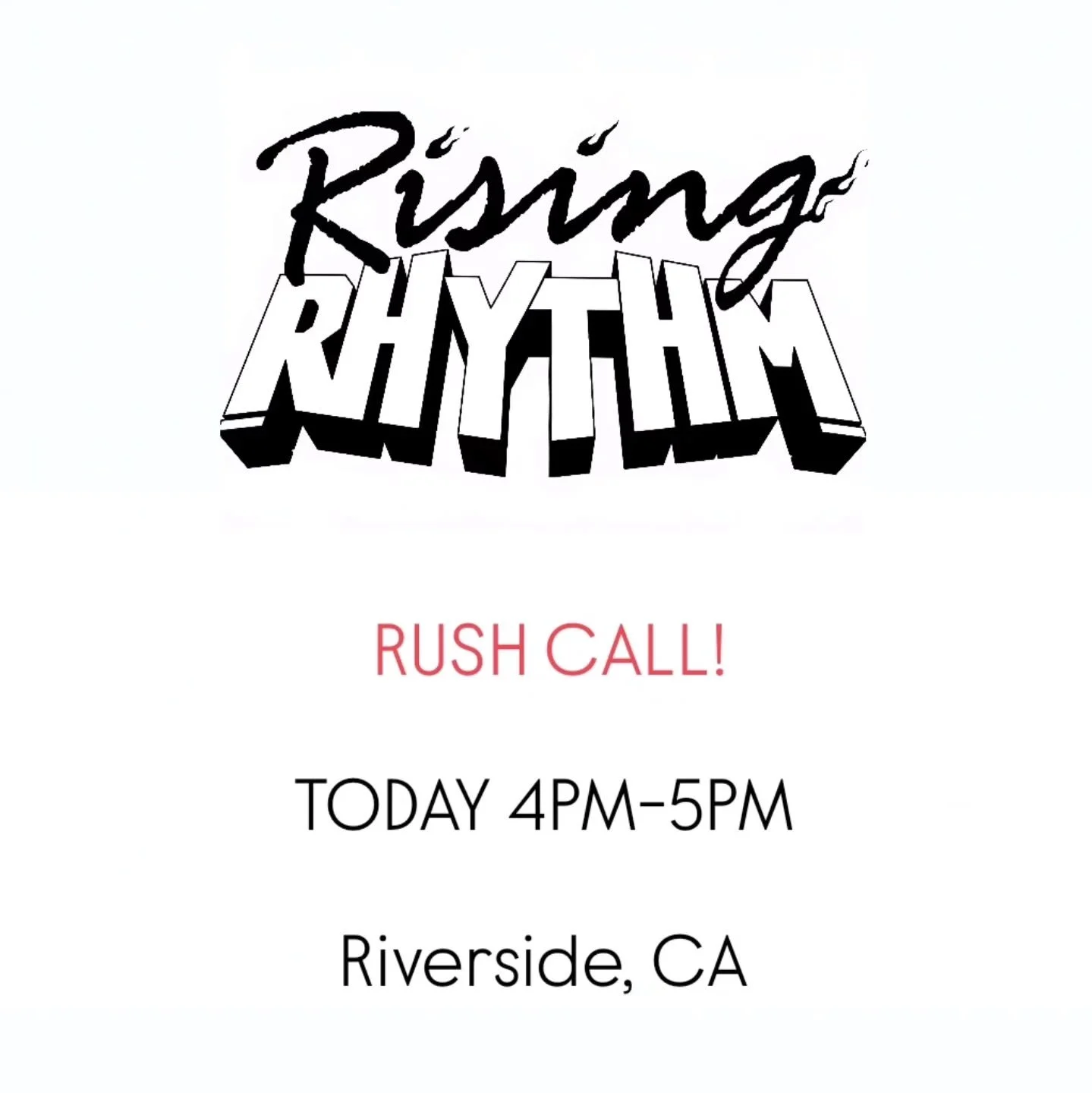 RUSH CALL! ✨️
TODAY 4PM-5PM
RIVERSIDE,CA 

TAP IN ASAP!