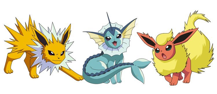 Pokemon Evolução Eevee Vaporeon Jolteon Flareon Acender