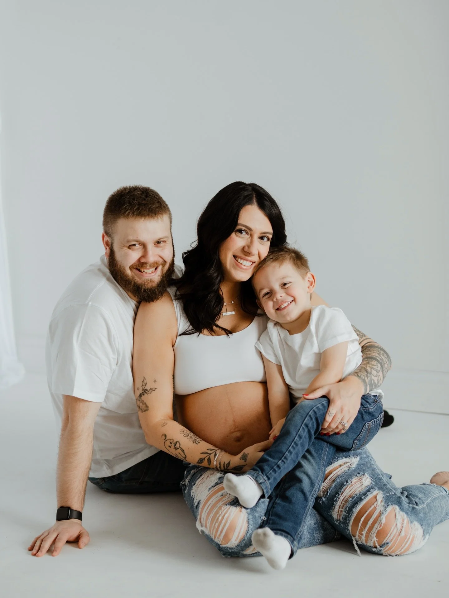 Few final moments as a family of 3.  The sweetest studio maternity session today.