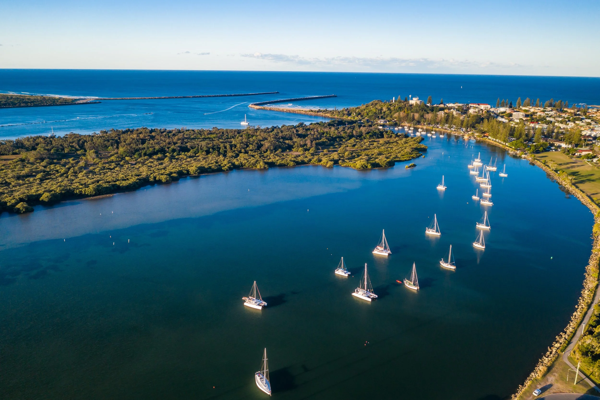  Looking down the calm Clarence River waterway between Hickey Island and the mainland.  