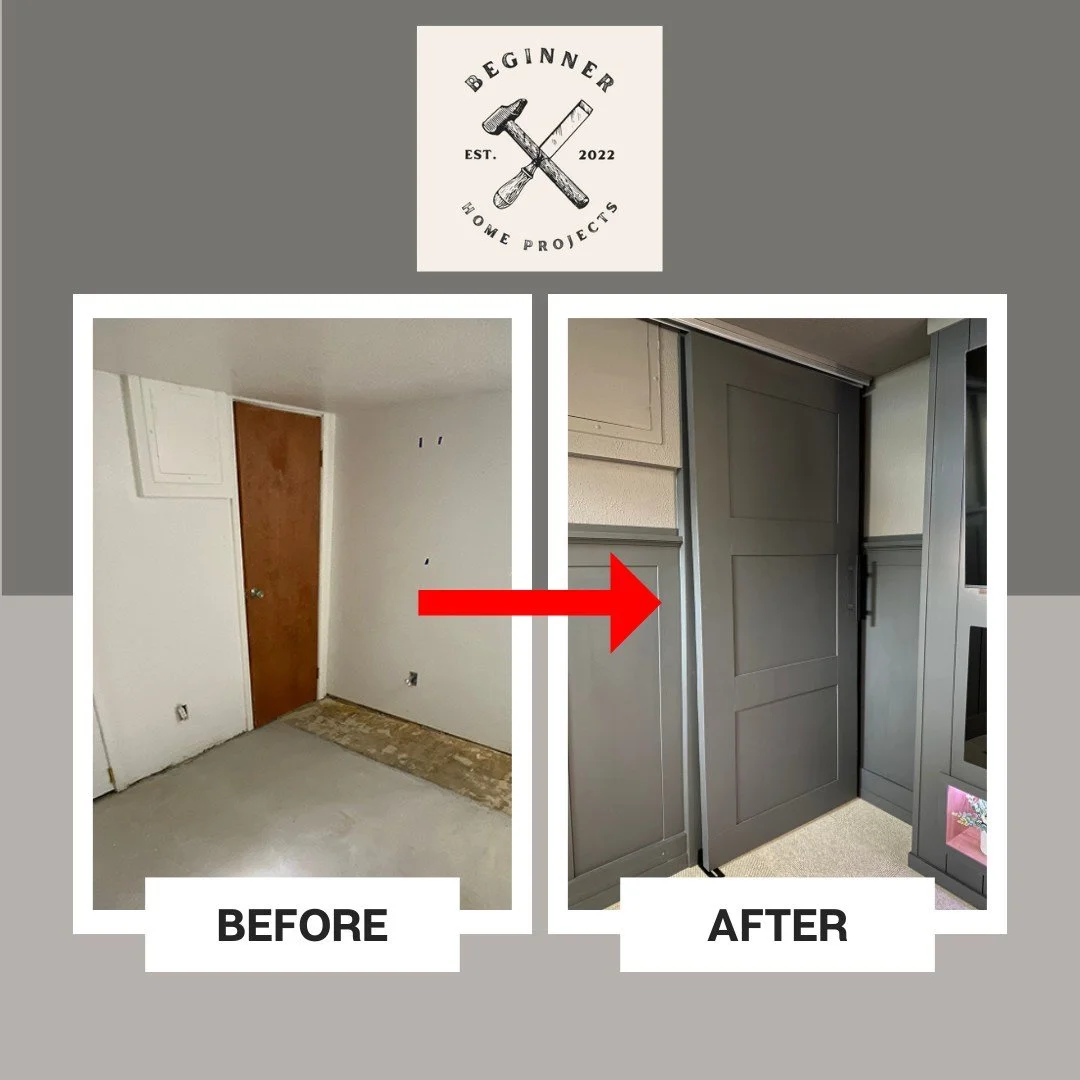 DIY Ceiling Mounted Barn Door — Beginner Home Projects