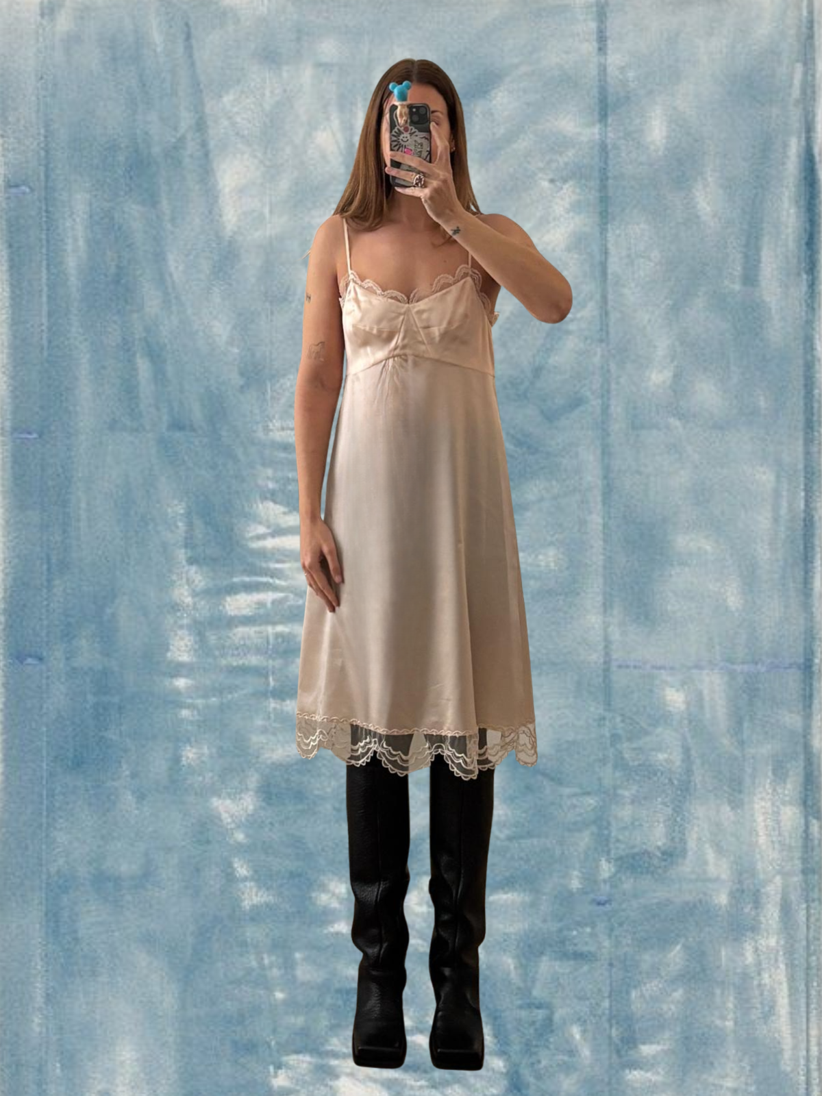 Simone Rocha slip dress with lace trim — size 38