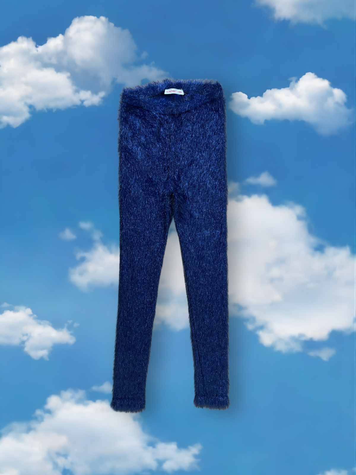Walter Van Beirendonck blue hairy leggings, c. 2020 — size M