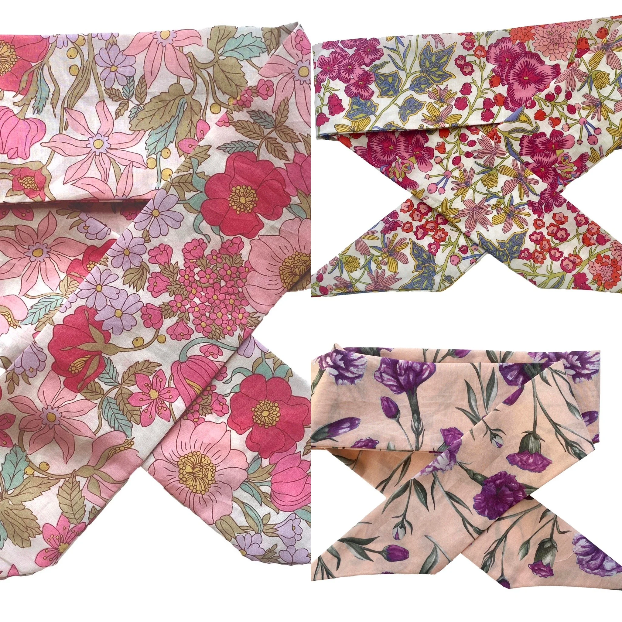 Pretty Pink and Orange Florals Collection Liberty Print Skinny Scarves