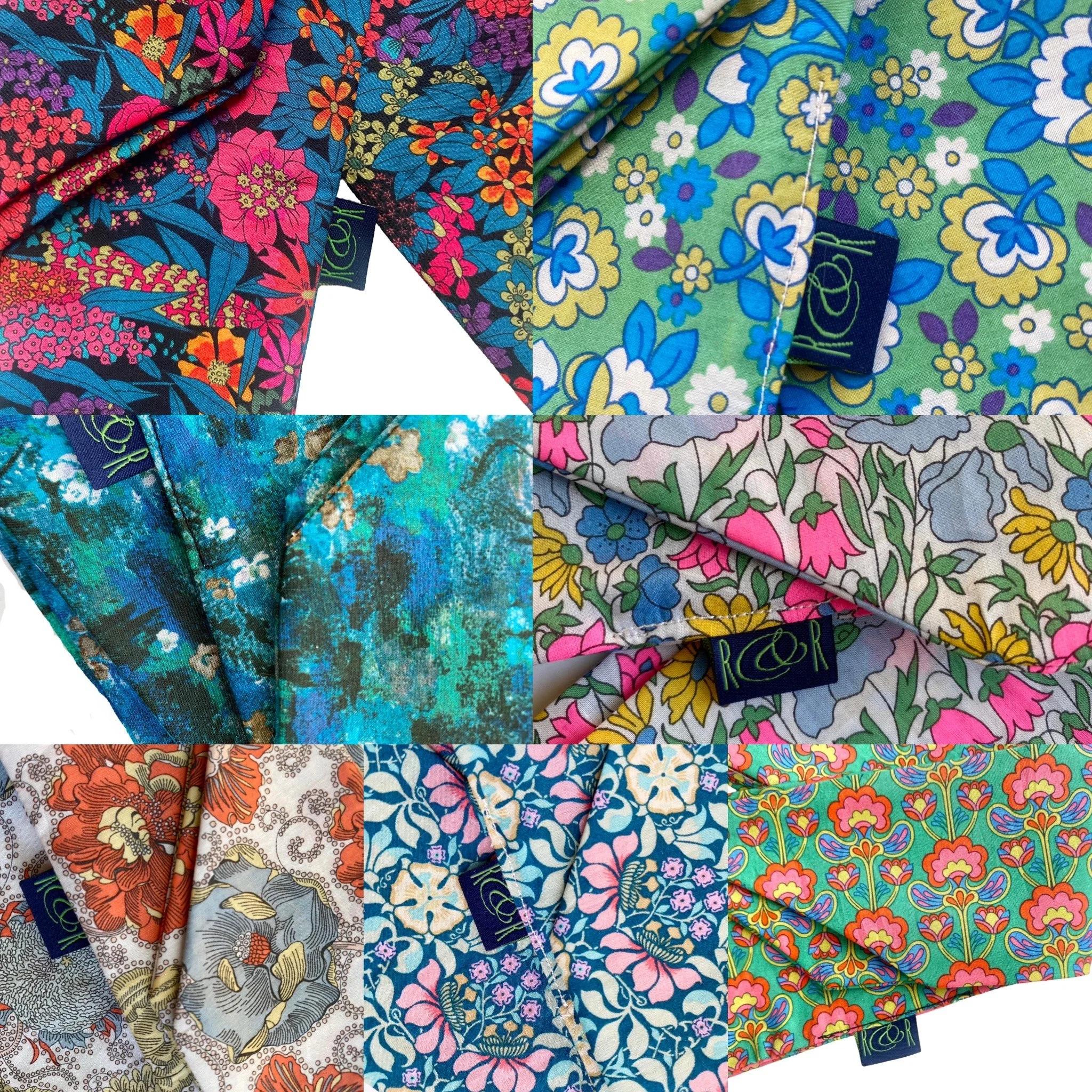 Vivid Florals Collection Liberty Print Skinny Scarves
