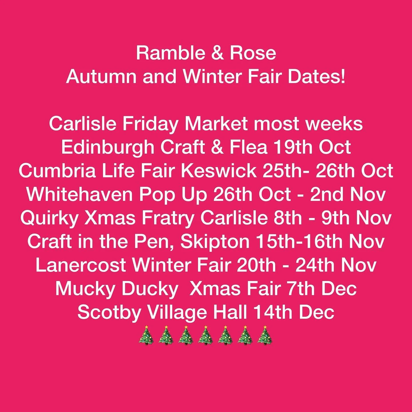 Christmas dates released!! 🌹🌹🌹🌹🌹🌹