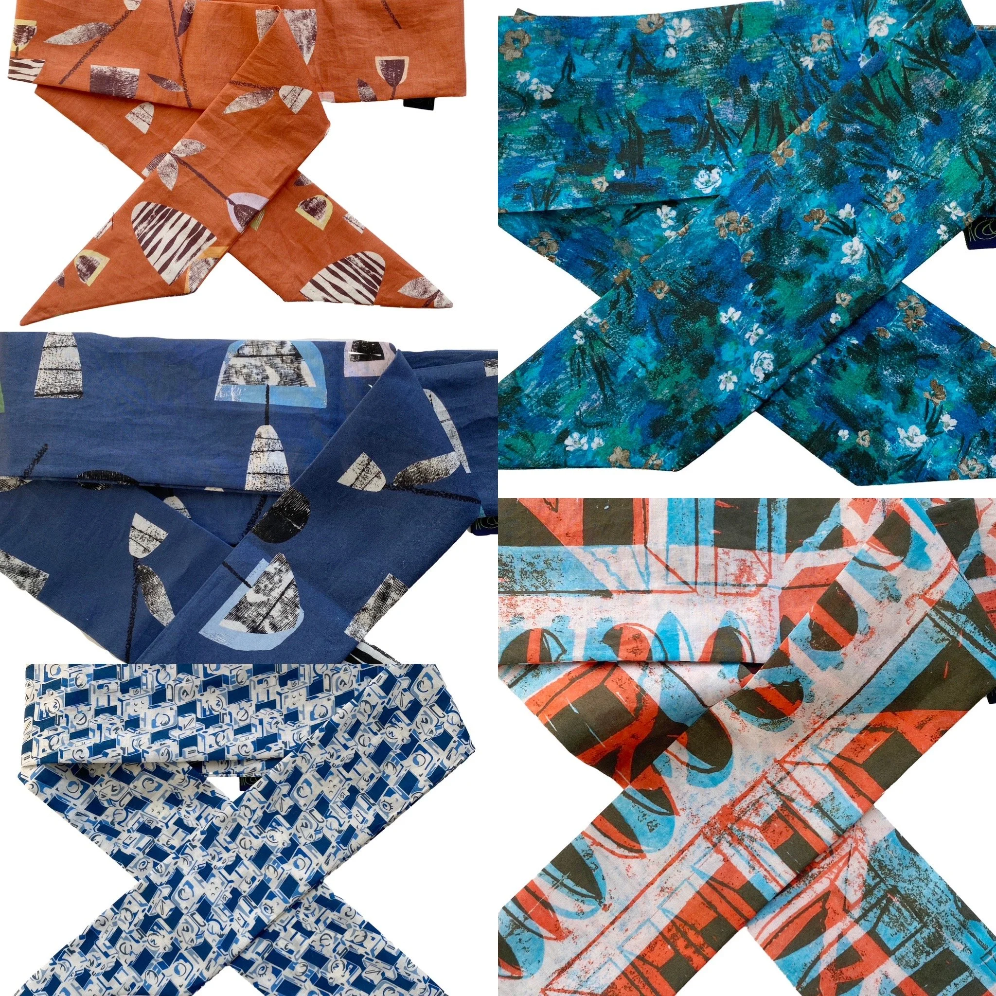 Mid Century Modern Collection Liberty Print Skinny Scarves