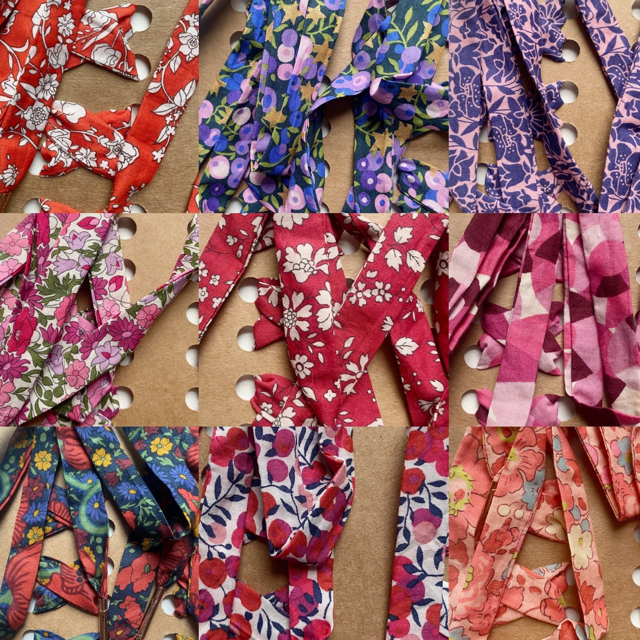Red, Pink, Purple, and Orange Liberty London Print  Ribbon Bootlaces