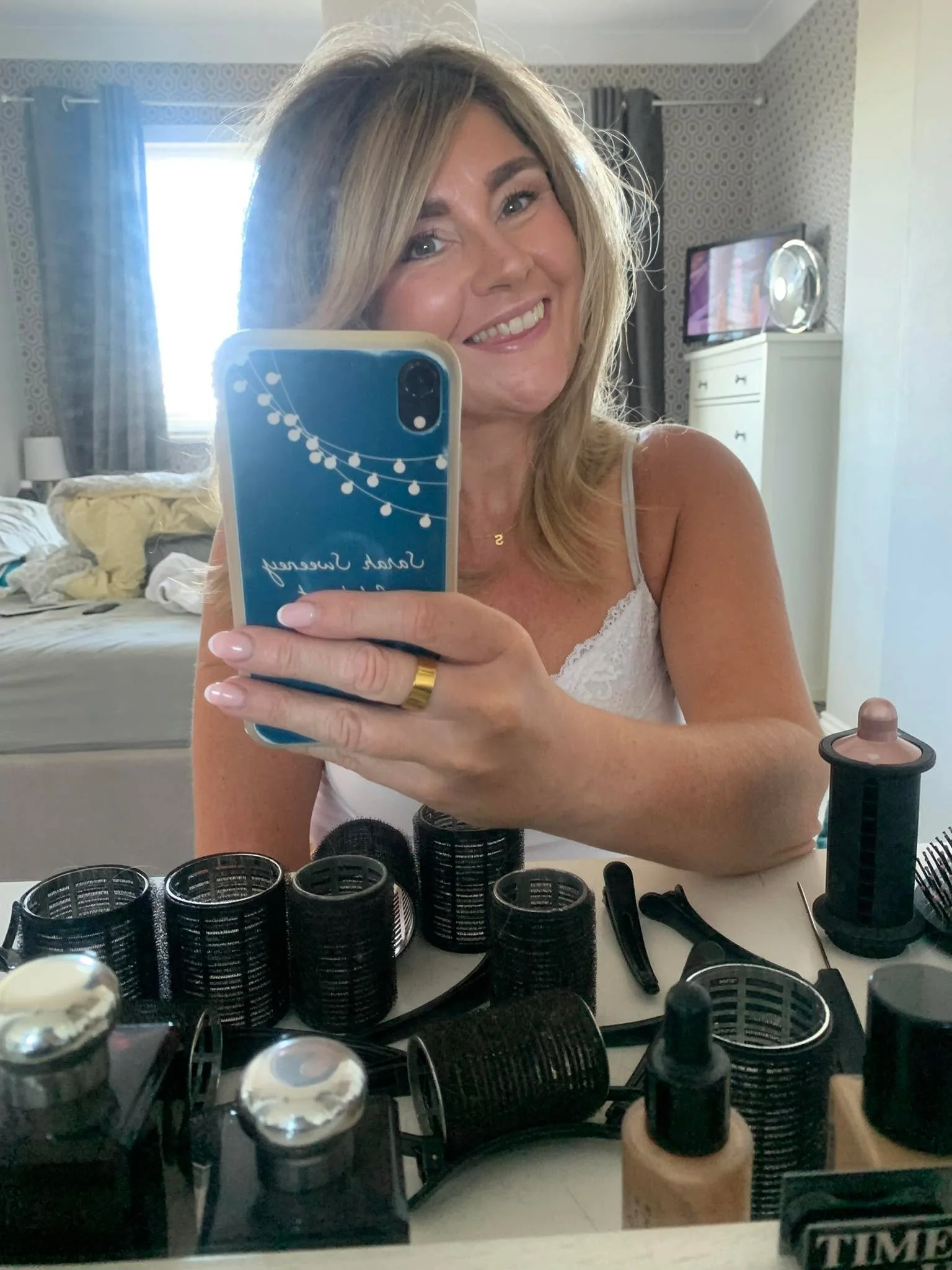 Wedding ready and it was big hair today for A&amp;S! And unbelievably, it didn&rsquo;t drop too much on the drive to the venue! This one&rsquo;s gonna be a good &lsquo;un! ☀️🎠 pics to follow&hellip; promise! #weddingcelebrant