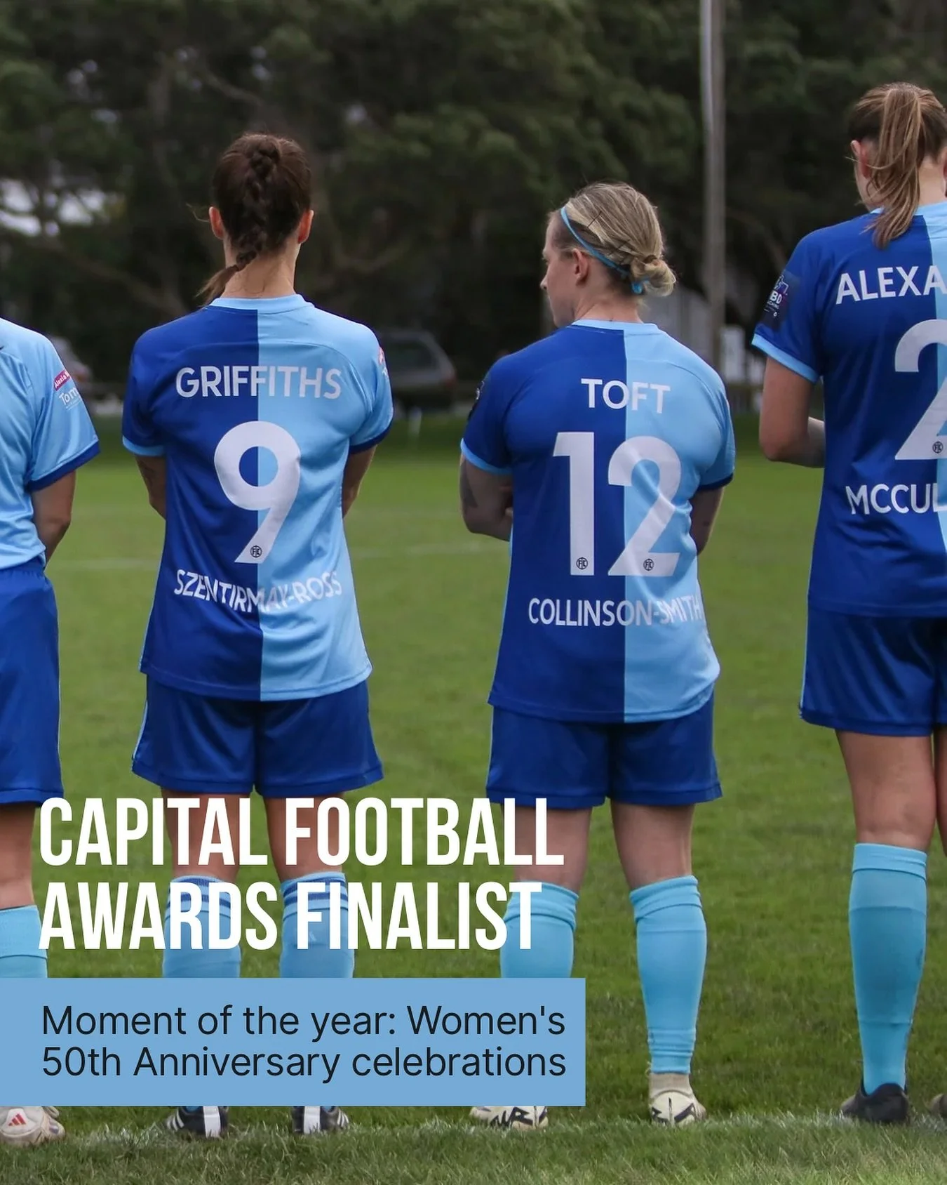 Women’s 50th Anniversary celebrations – Moment of the Year finalist
This year’s Women’s 50th Anniversary celebrations marked an important milestone for our club and the game. Honoured to have that moment recognised among the