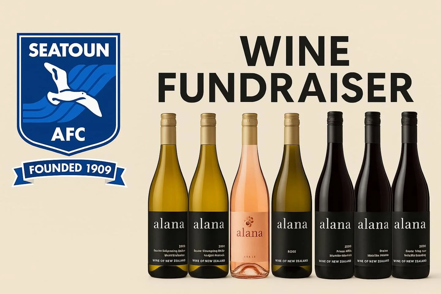 Last chance to get your order in!

Seatoun AFC and Alana Estate Wine Fundraiser
Get your wine cellars stocked up and support Seatoun AFC at the same time!

Orders open from now until Monday 27 April: https://www.sporty.co.nz/viewform/505563

Pick up 