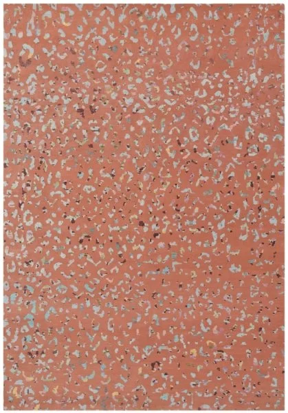 Close-up of pink terrazzo with small contrasting aggregate pieces.