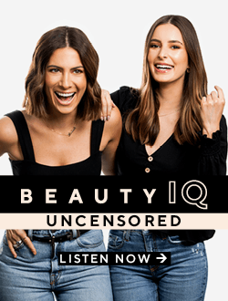 Beauty IQ Uncensored podcast artwork showing two hosts.