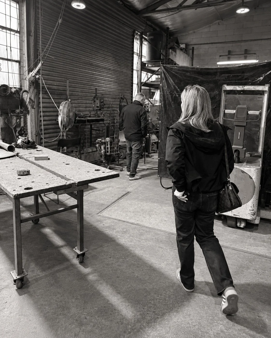 A supplier workshop visit during the bespoke furniture selection process for Lorde House.