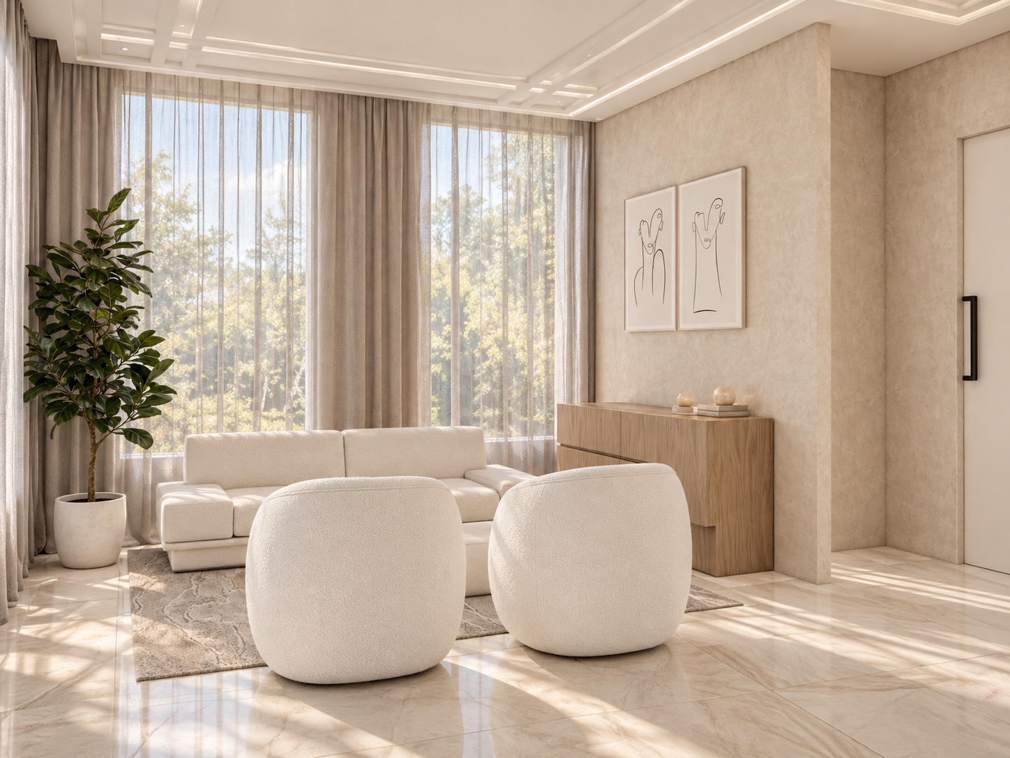 warm timber, soft furnishings and subtle artwork create a private consultation space that feels professional without becoming clinical.