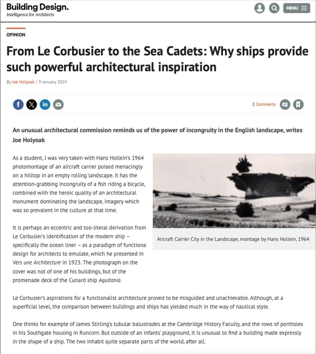 A second article in BD focusing on the narrative of the ship&hellip;

In some respects designing this one has probably been easier as it&rsquo;s so literal in its &lsquo;shipness&rsquo;, rather than an abstract interpretation. Even so, it&rsquo;s bee