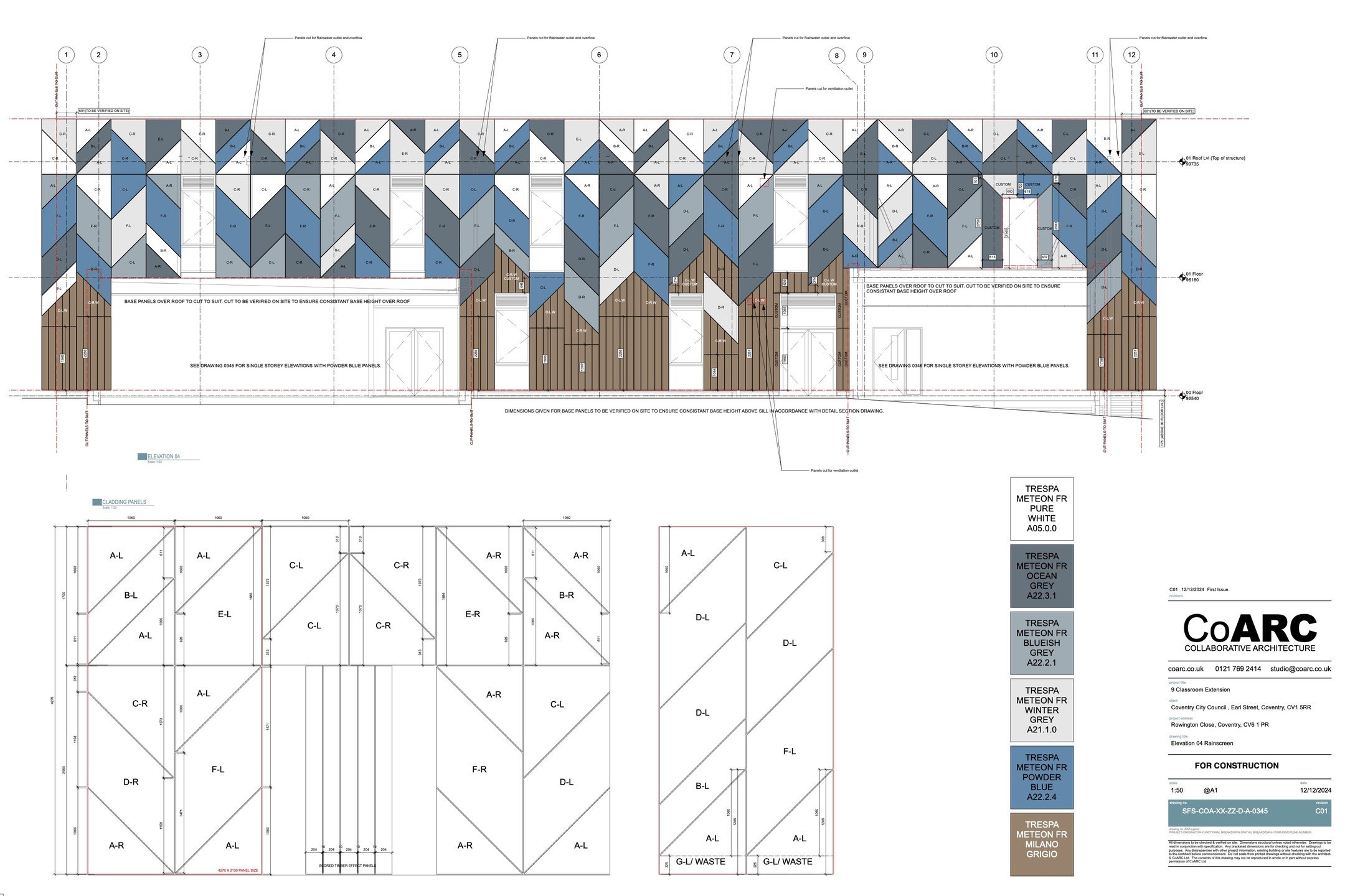 Cladding setting-out preview and site progress photos for Sherbourne Fields Special School, working with Alcema Limited.
#SEND #EducationConstruction #SchoolBuilding #Architecture #architect #cladding #architect #design #construction #steelframe #wor